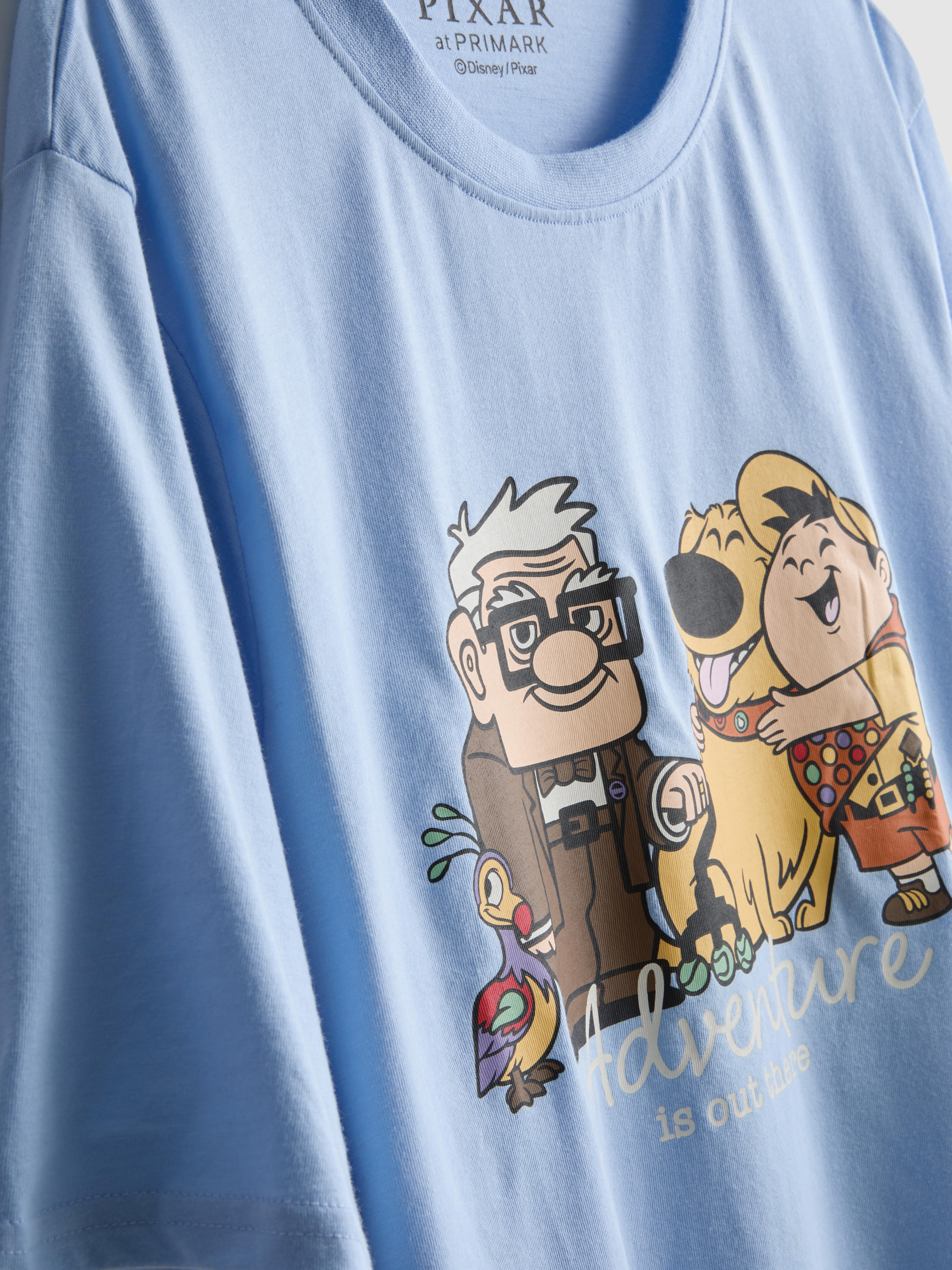 Women's Light Blue Disney Pixar’s Up Cotton Printed Pajamas