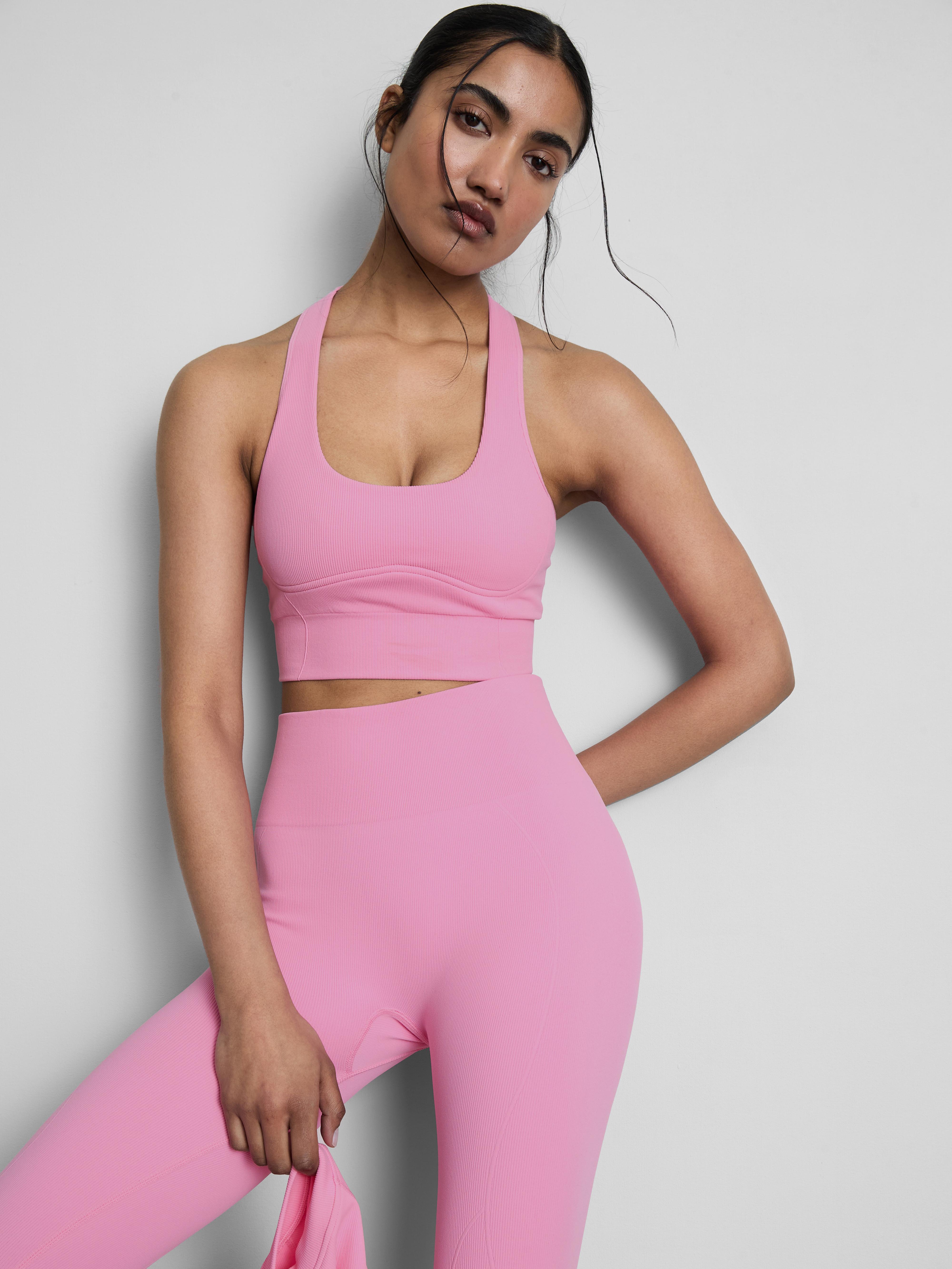 Women's Pink Seamless Contour Active Crop Top