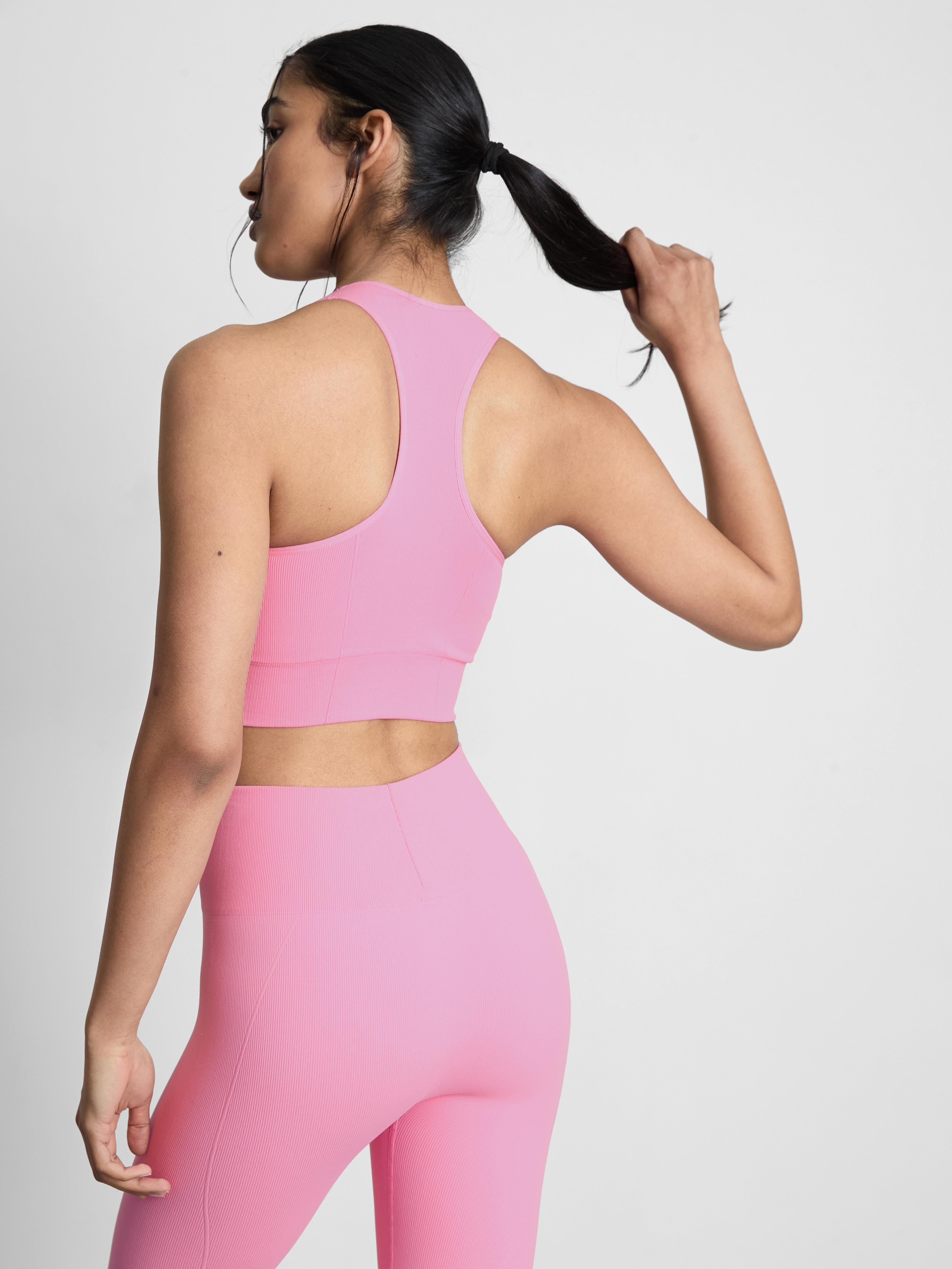 Women's Pink Seamless Contour Active Crop Top