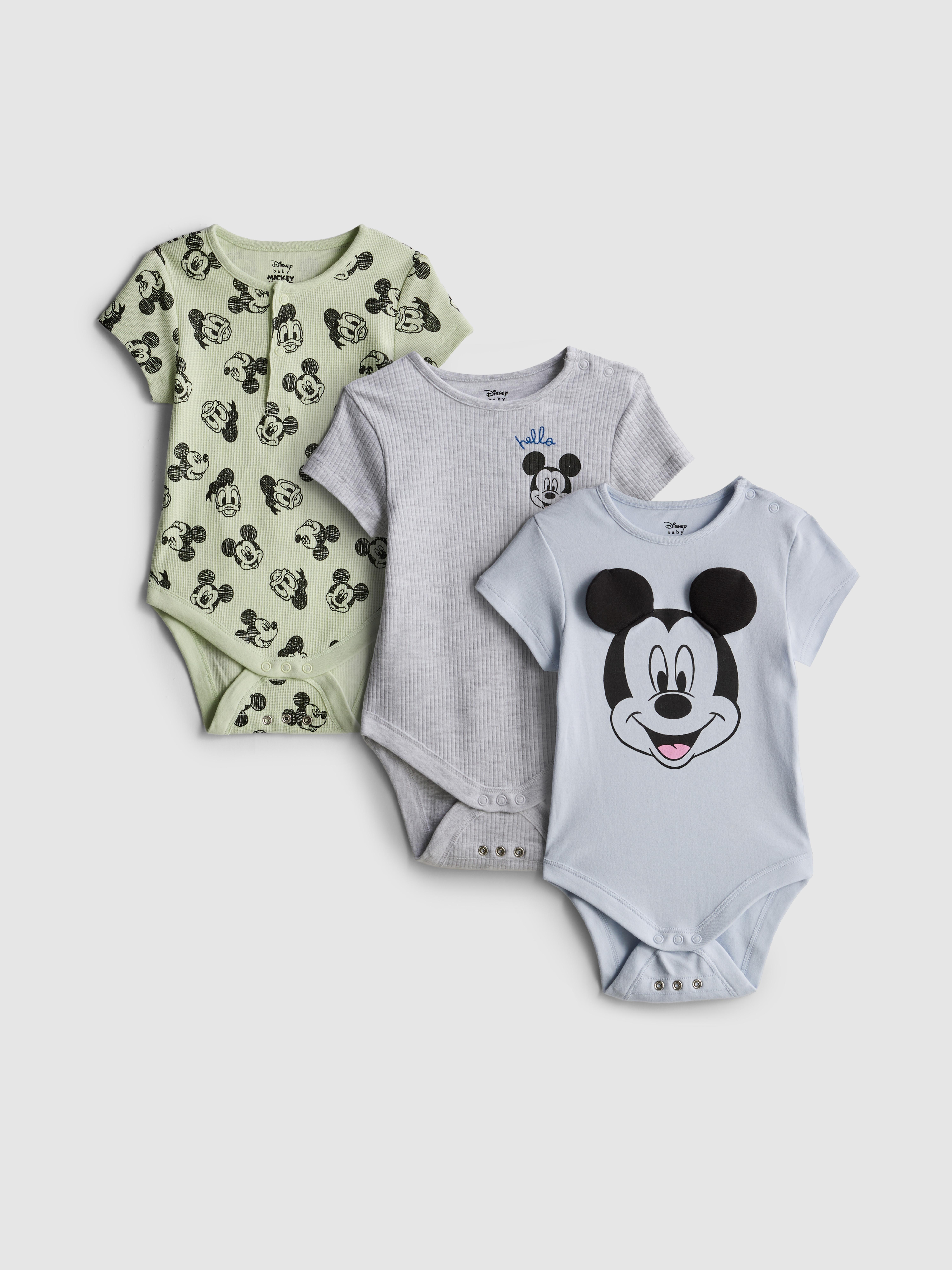 Baby Boys Blue 0-18mths | 3pk Disney's Mickey Mouse and Donald Duck Room to Grow Newborn Bodysuits