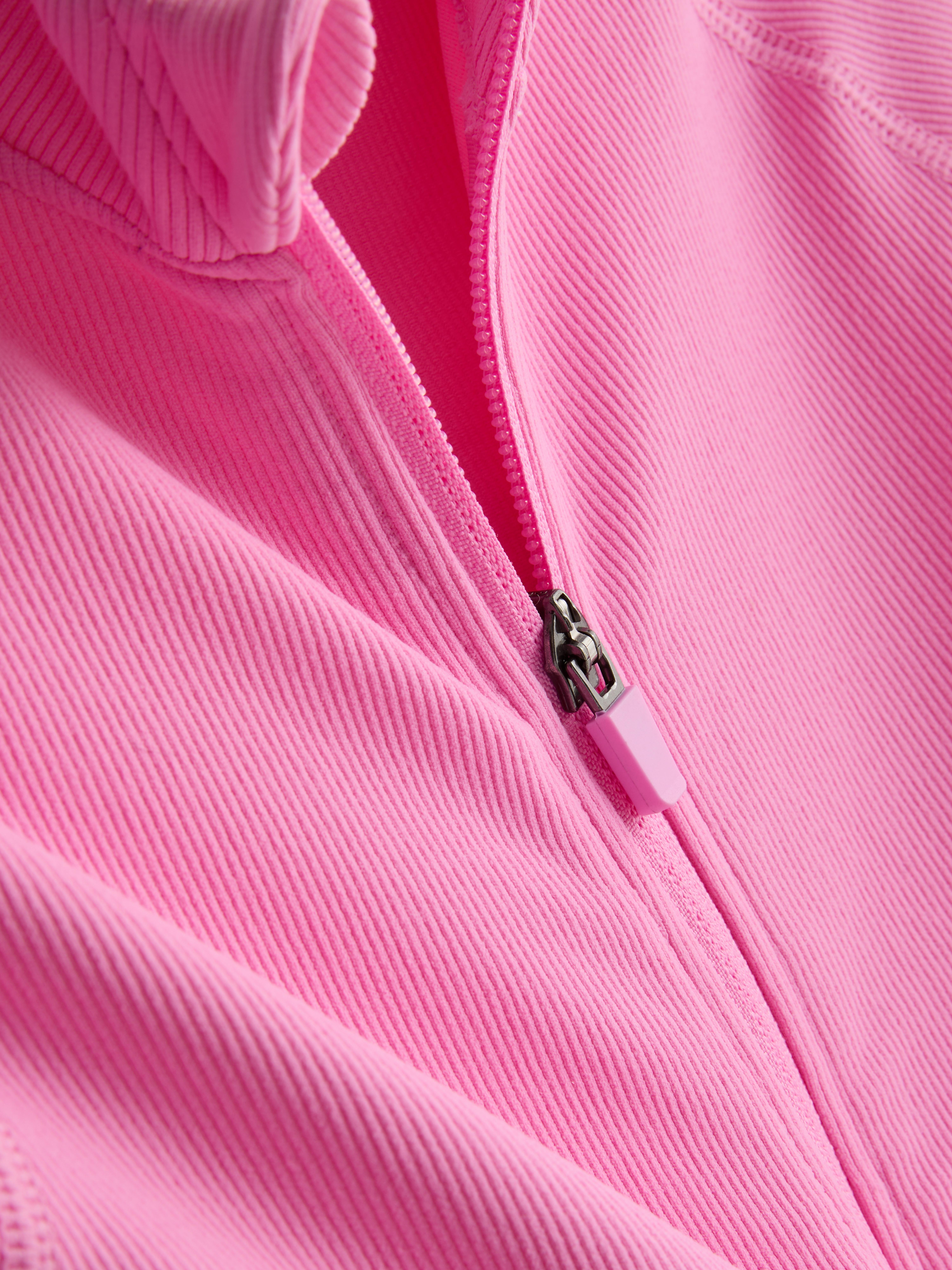 Women's Pink Seamless Active Cropped Contour Jacket