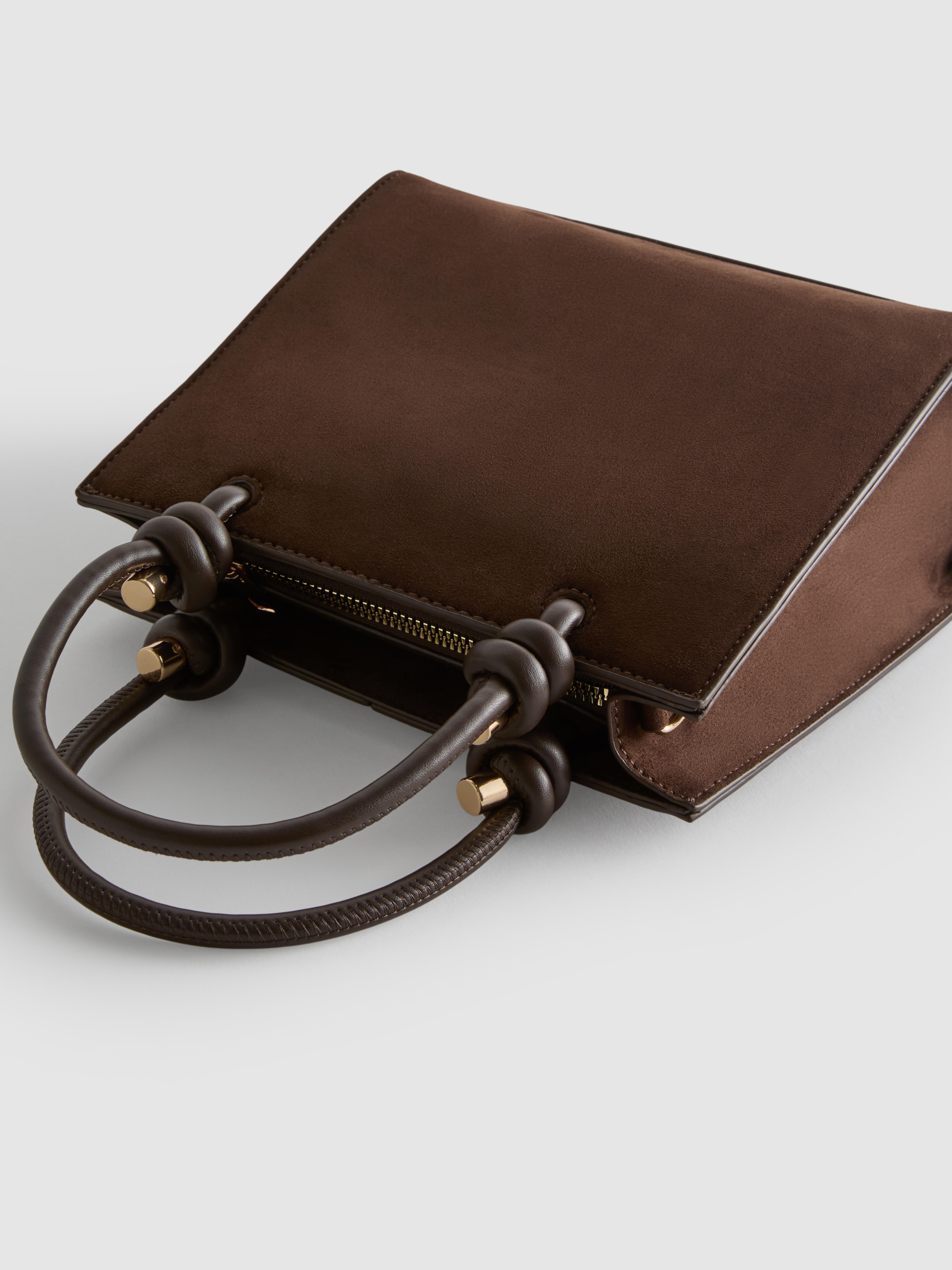 Faux Suede Mini Tote Bag