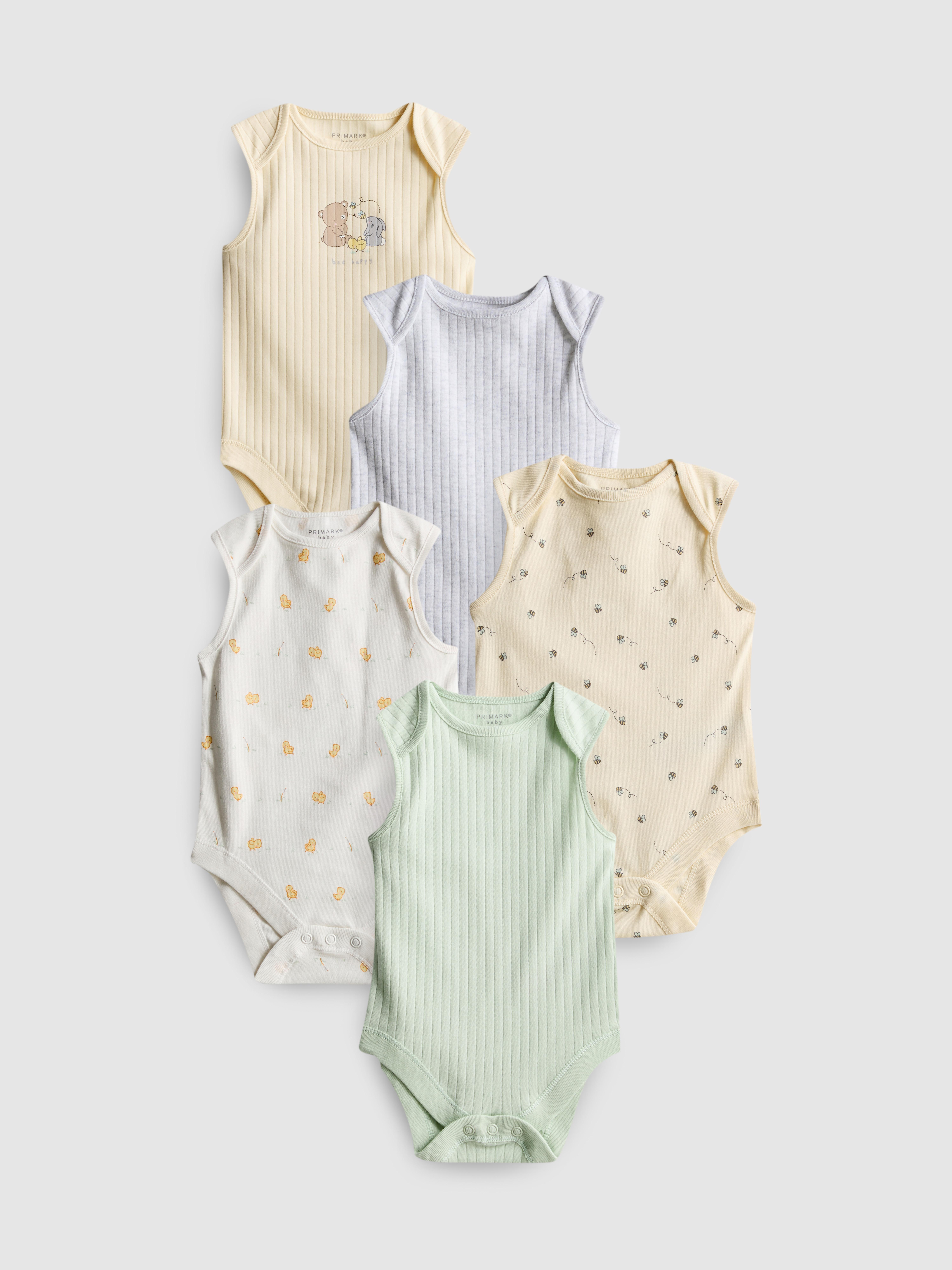 0-36mths | 5pk Sleeveless Bodysuits