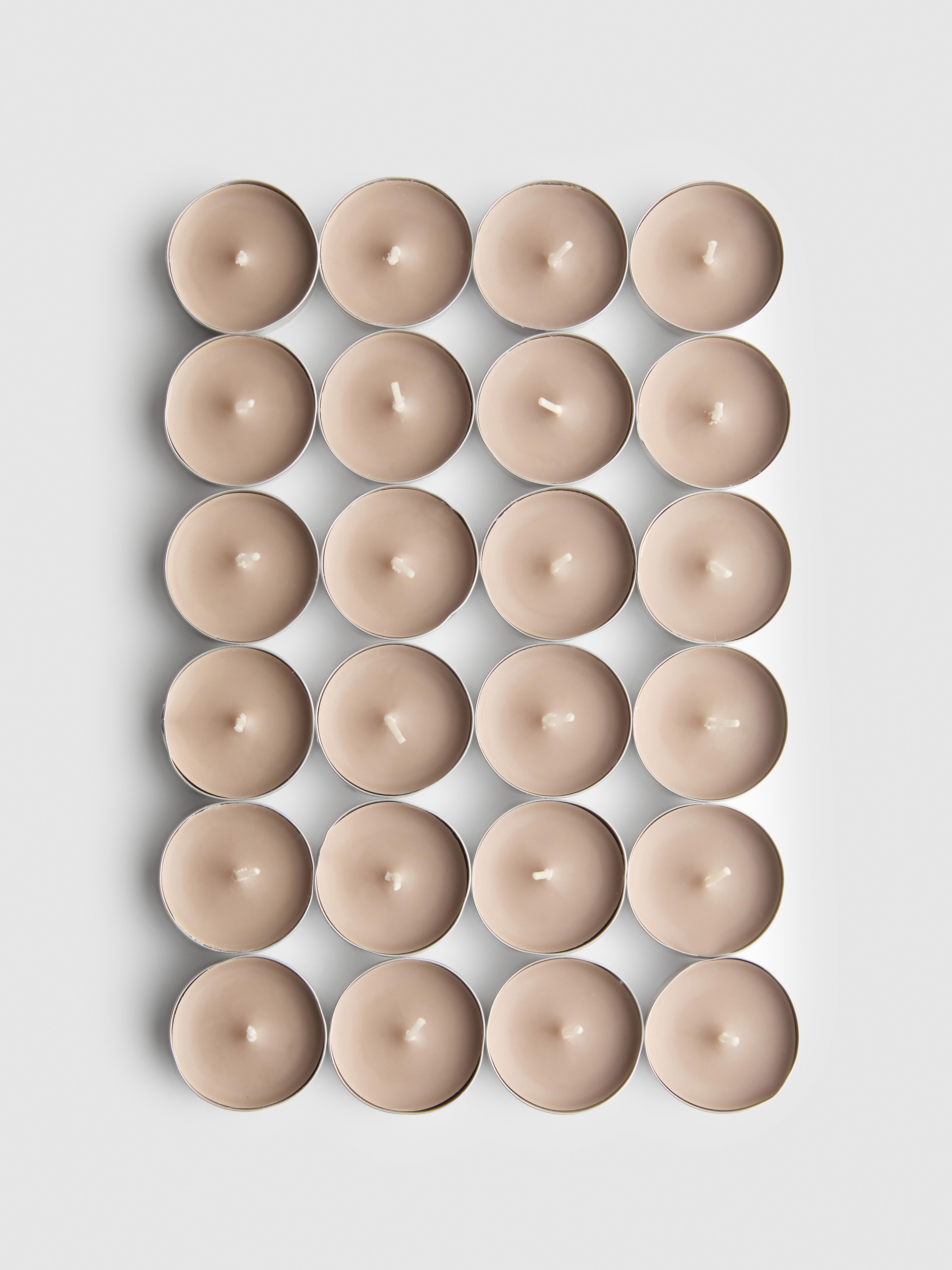 Zapasowe tealighty, 24 szt. Jasnobrązowy