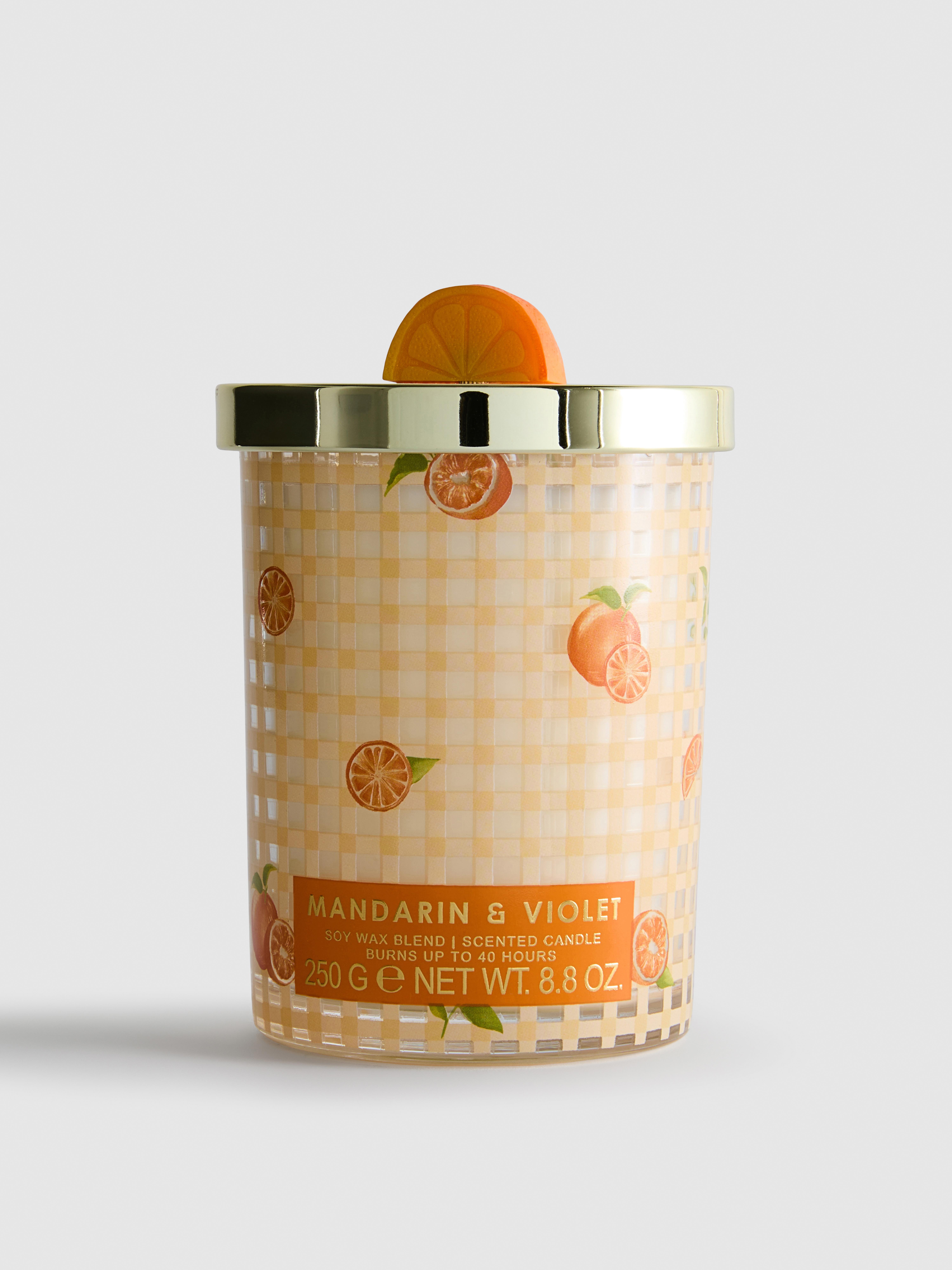 Illatgyertya fedeles tartóban Világos narancssárga