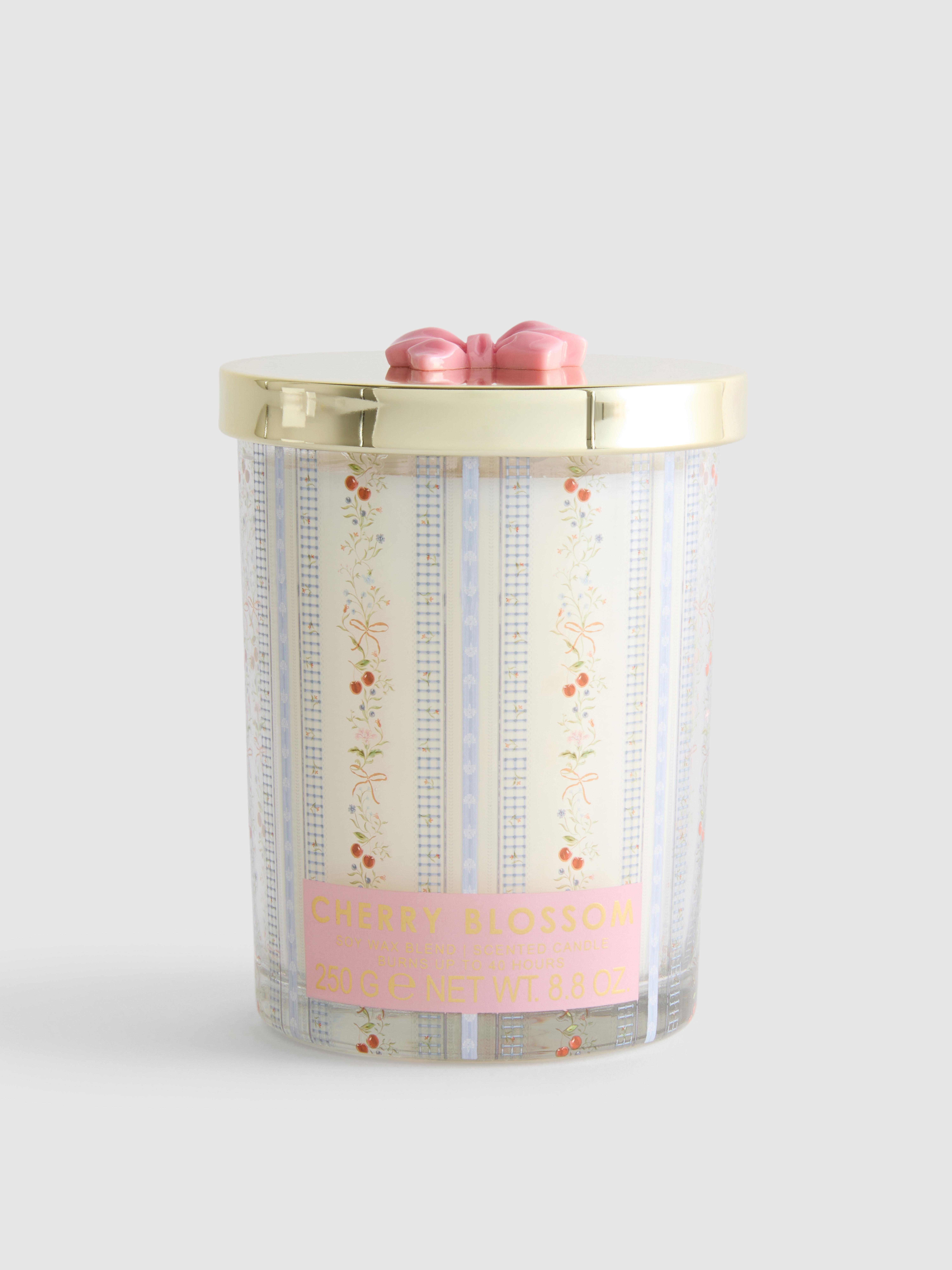 Light Blue Scented Candle In Lidded Bow J