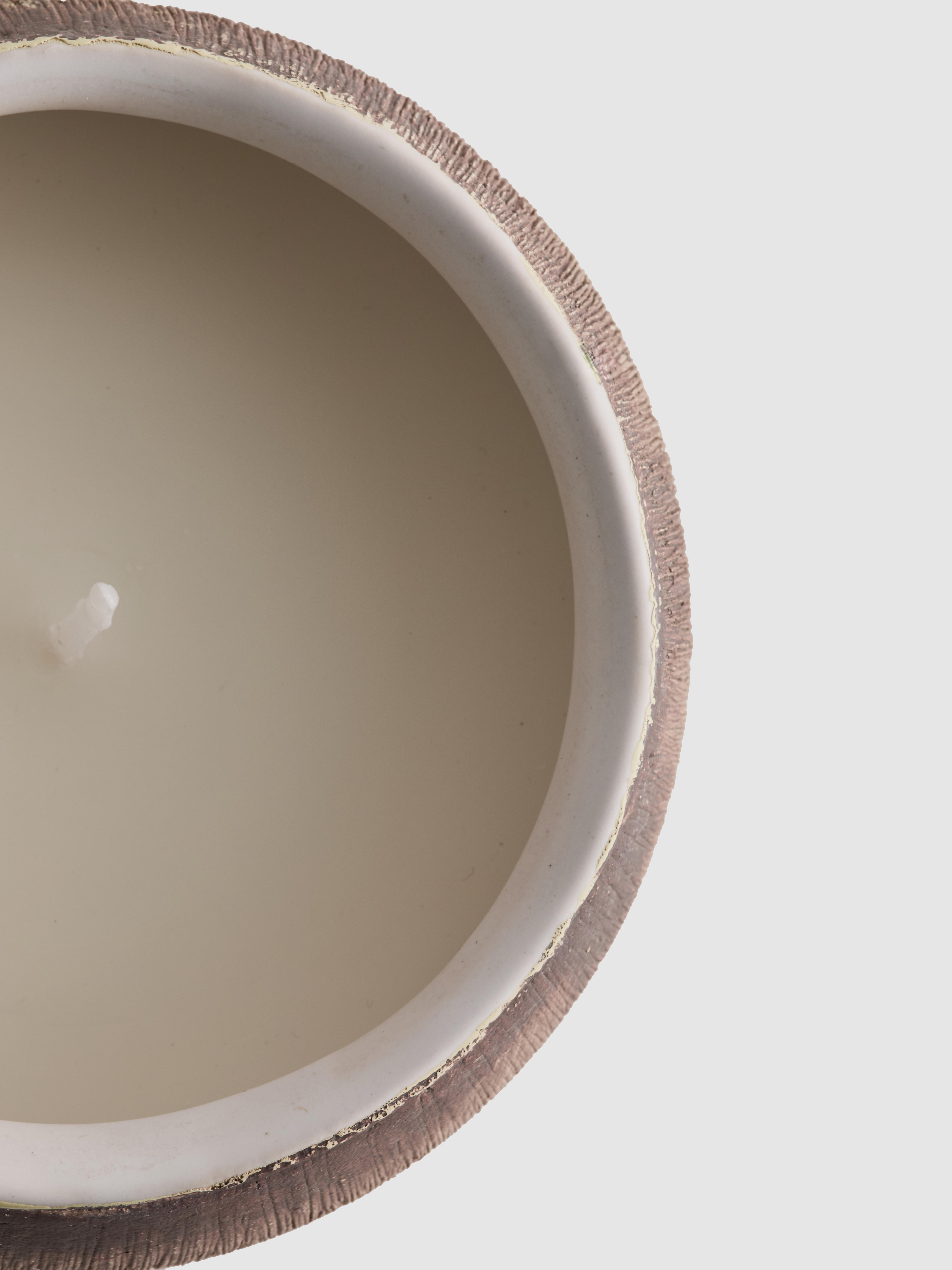 Brown Scented Candle In Coconut Containe