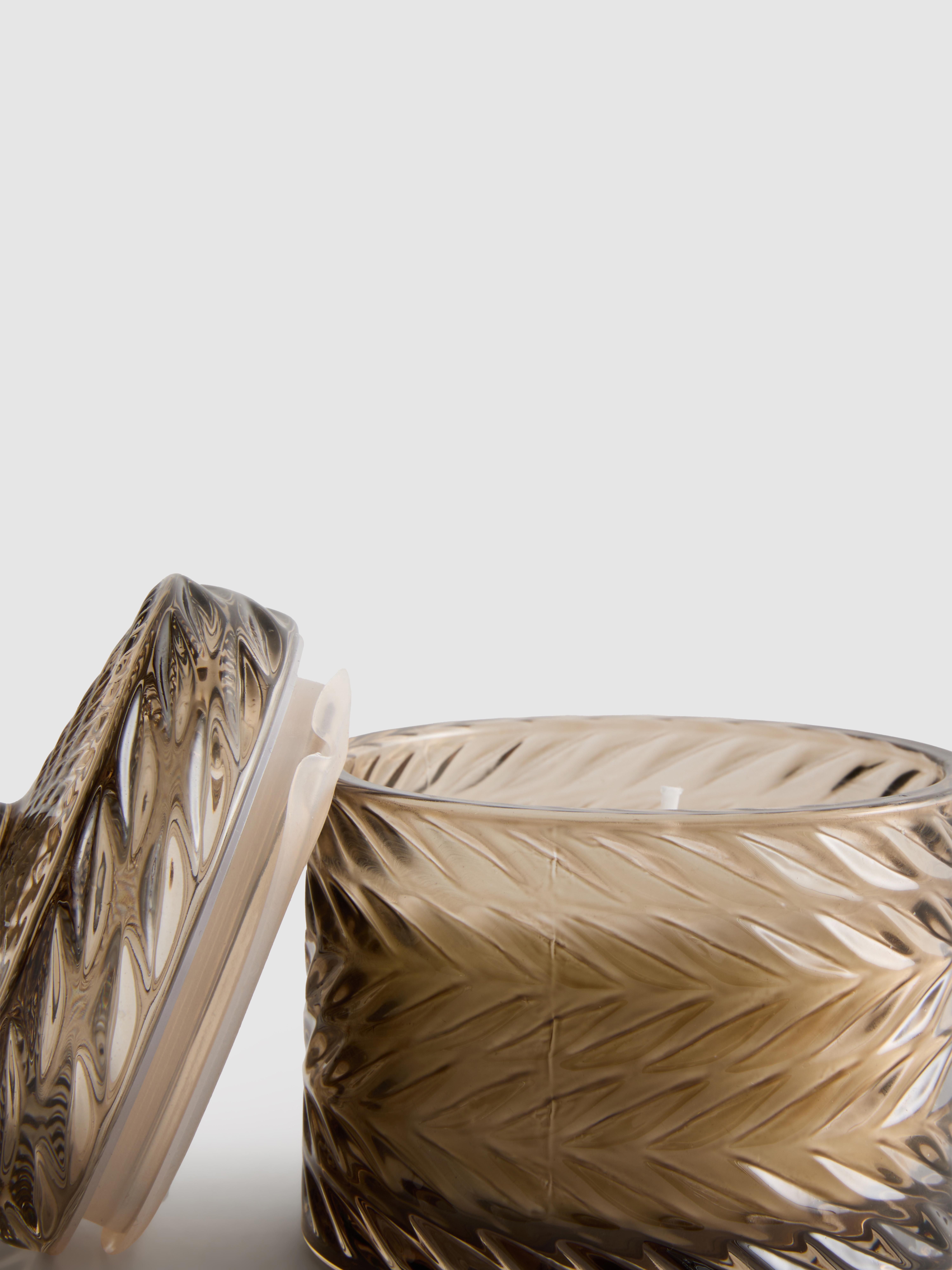 Taupe Scented Candle In Cut Glass Containe