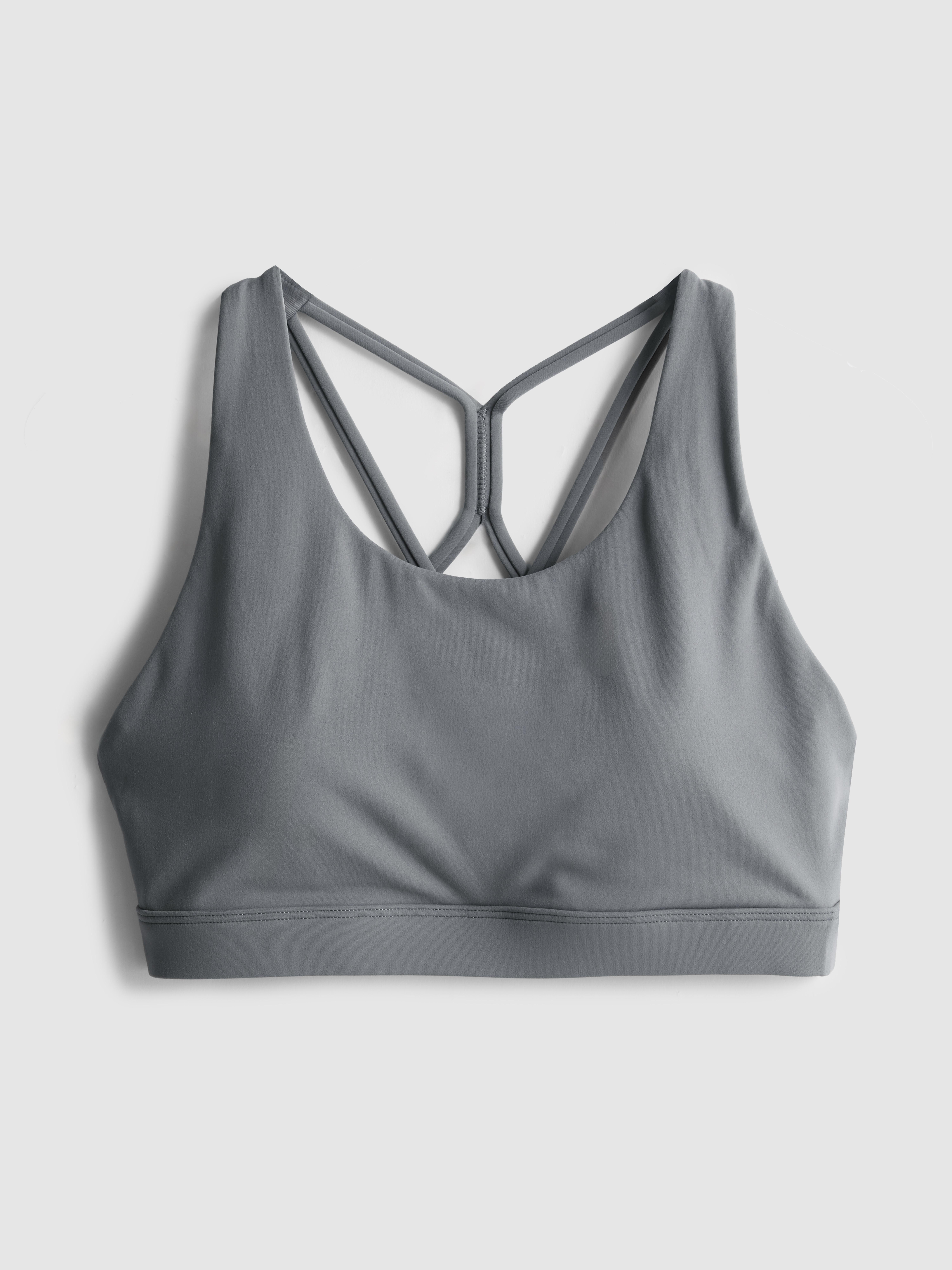 Women's Gray Buttery-Soft Strappy Crop Top