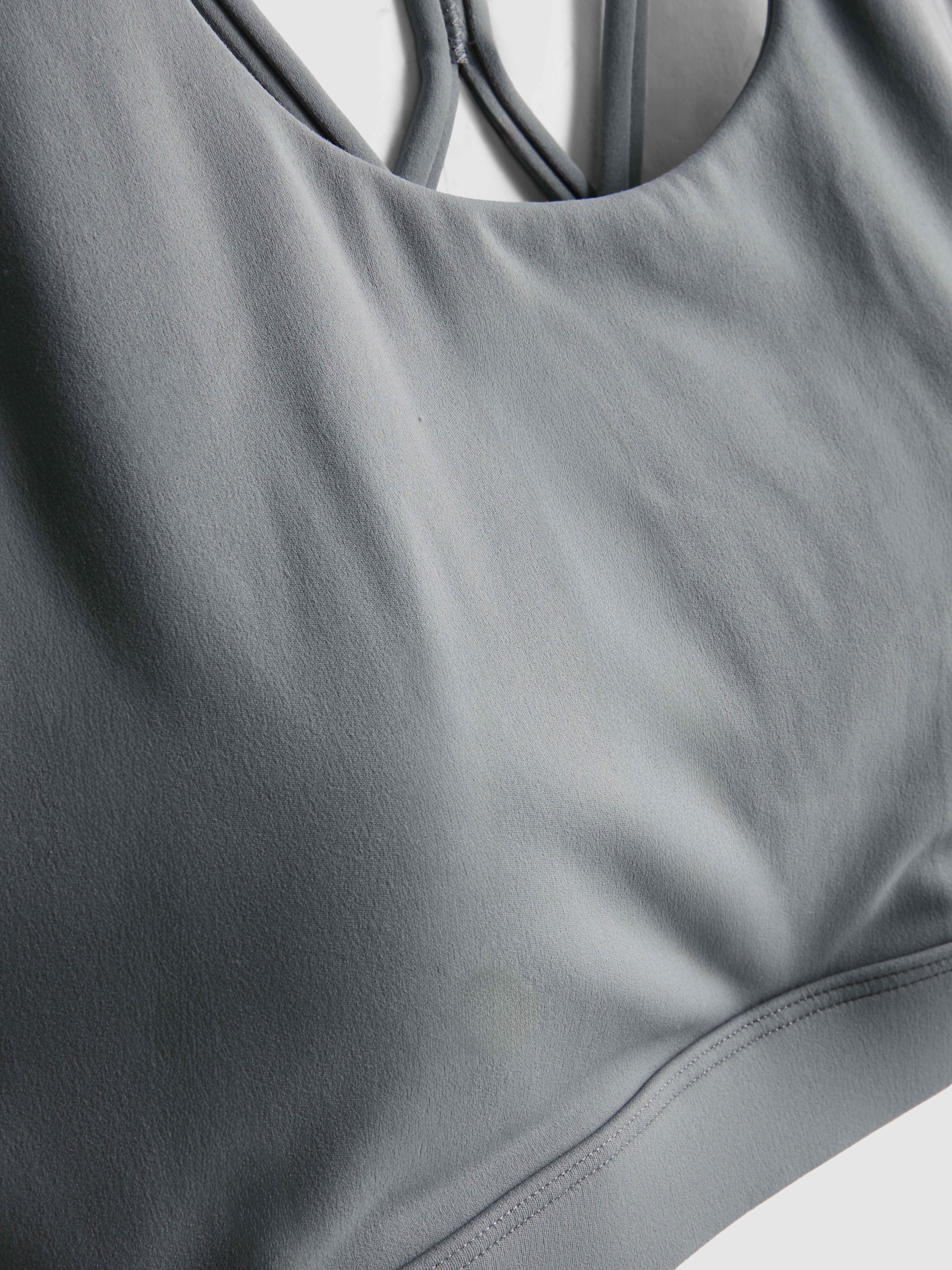 Women's Gray Buttery-Soft Strappy Crop Top