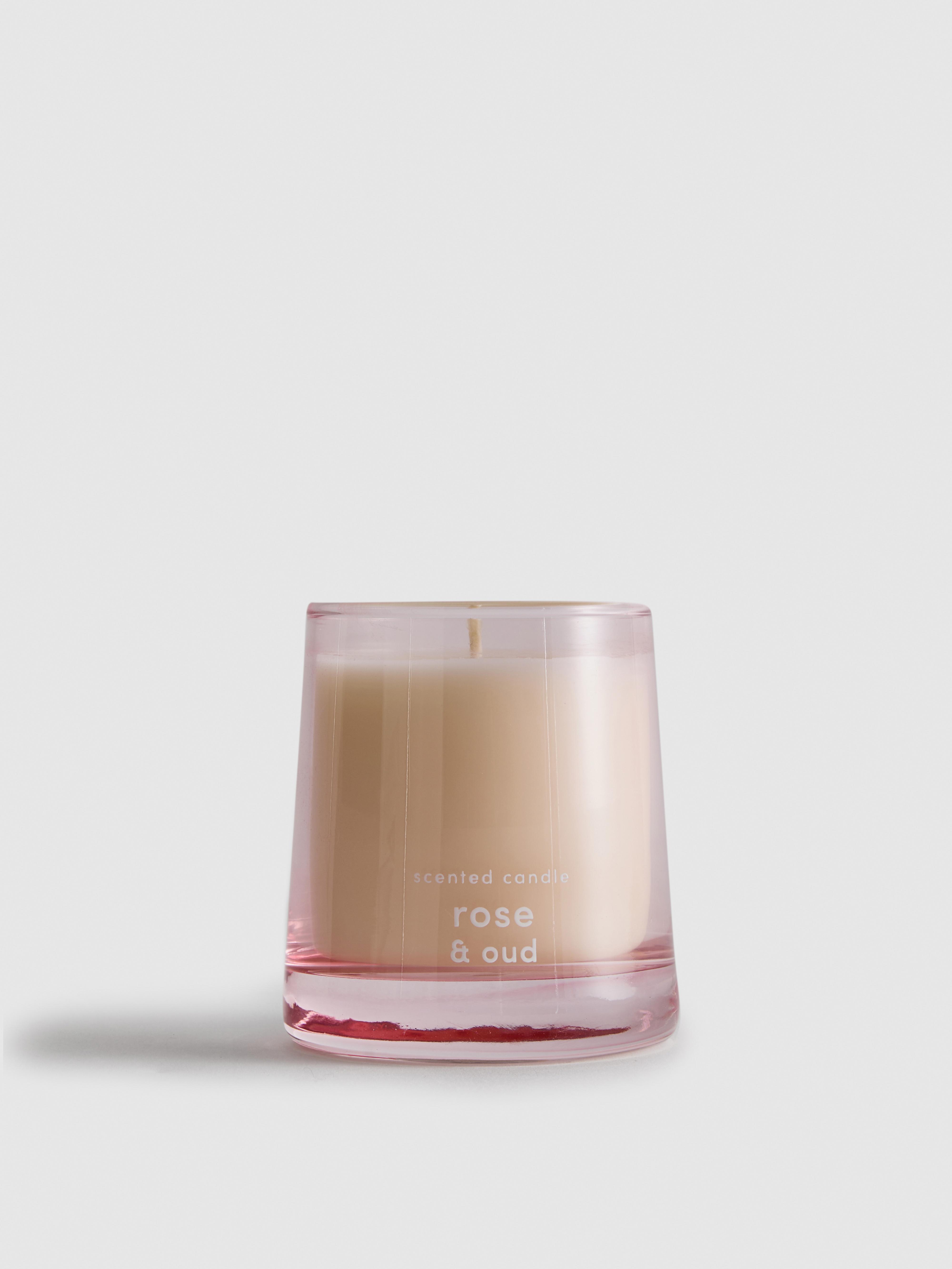 Dišeča sveča v barvnem steklenem kozarcu Svetlo rožnata