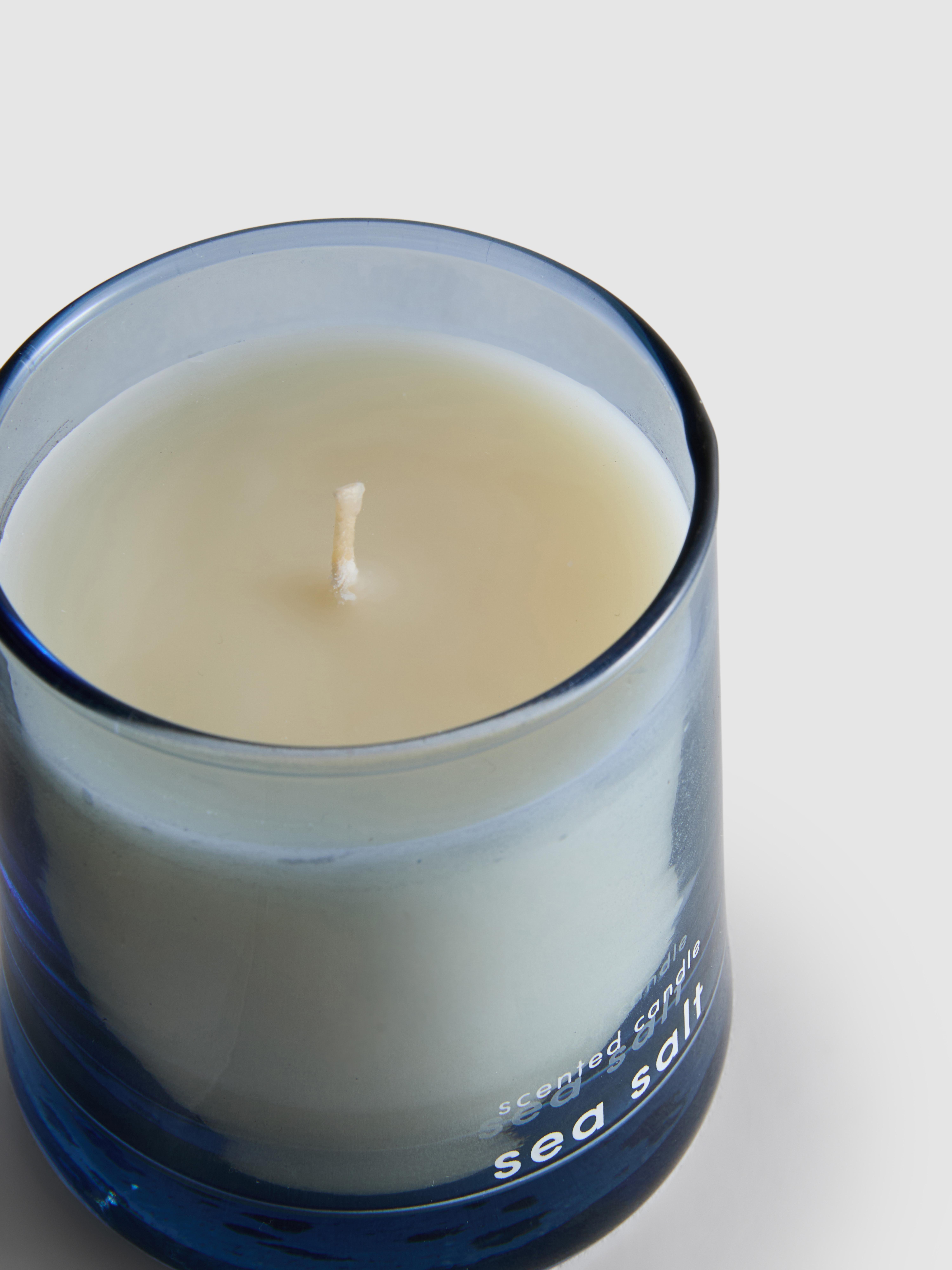 Bougie parfumée dans pot en verre coloré