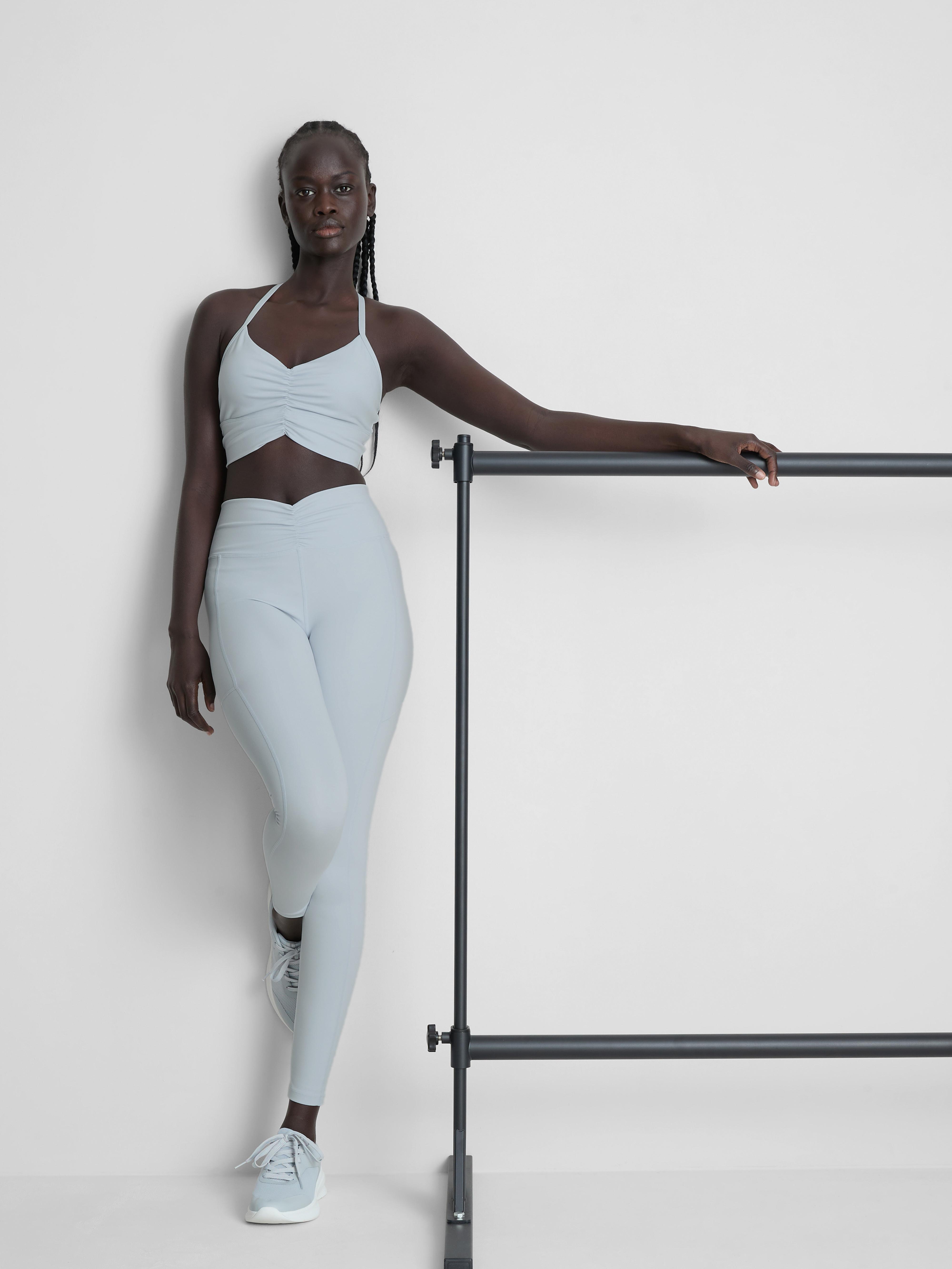 Women's Blue Active Ruched Crop Top