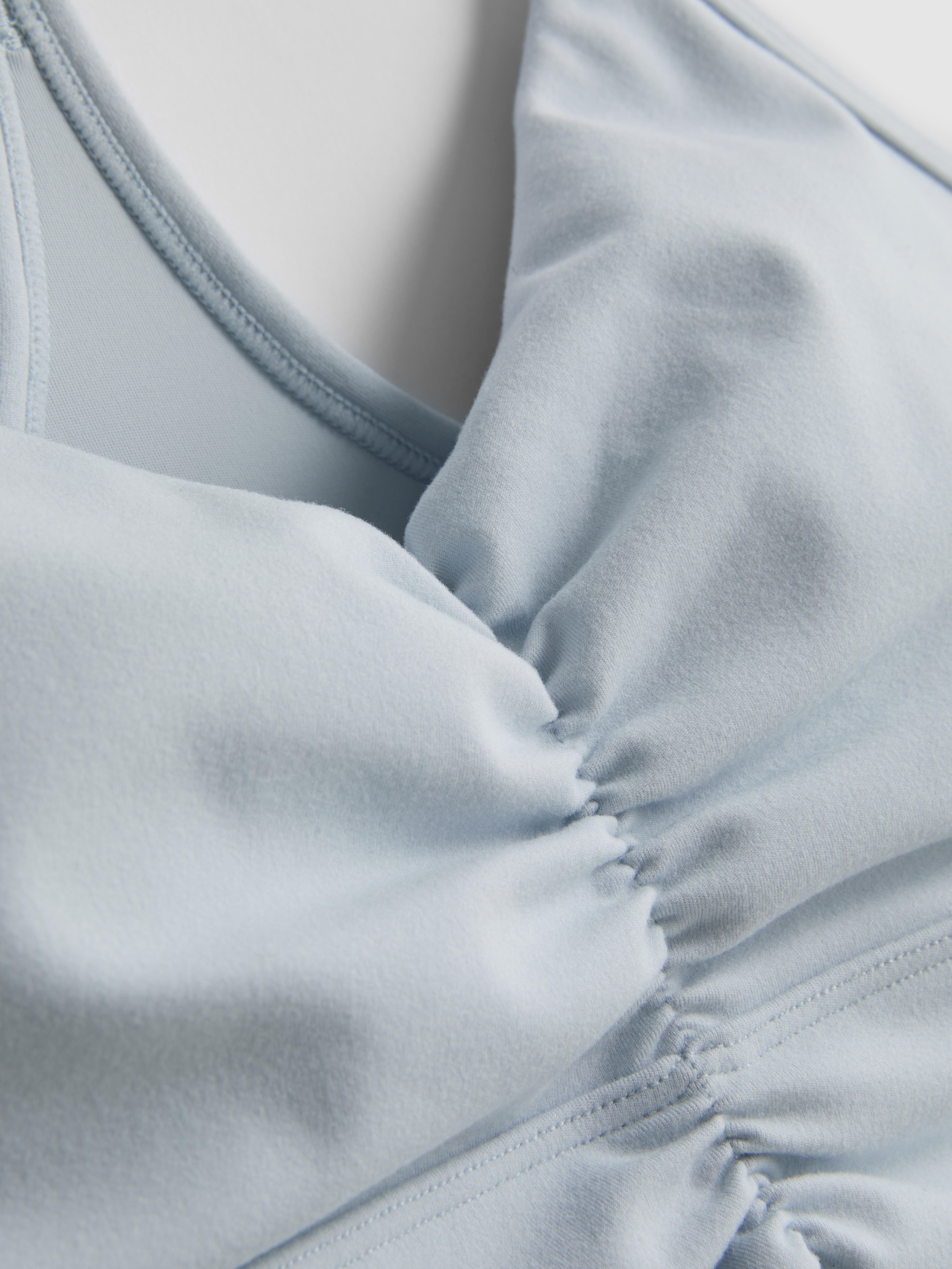 Women's Blue Active Ruched Crop Top