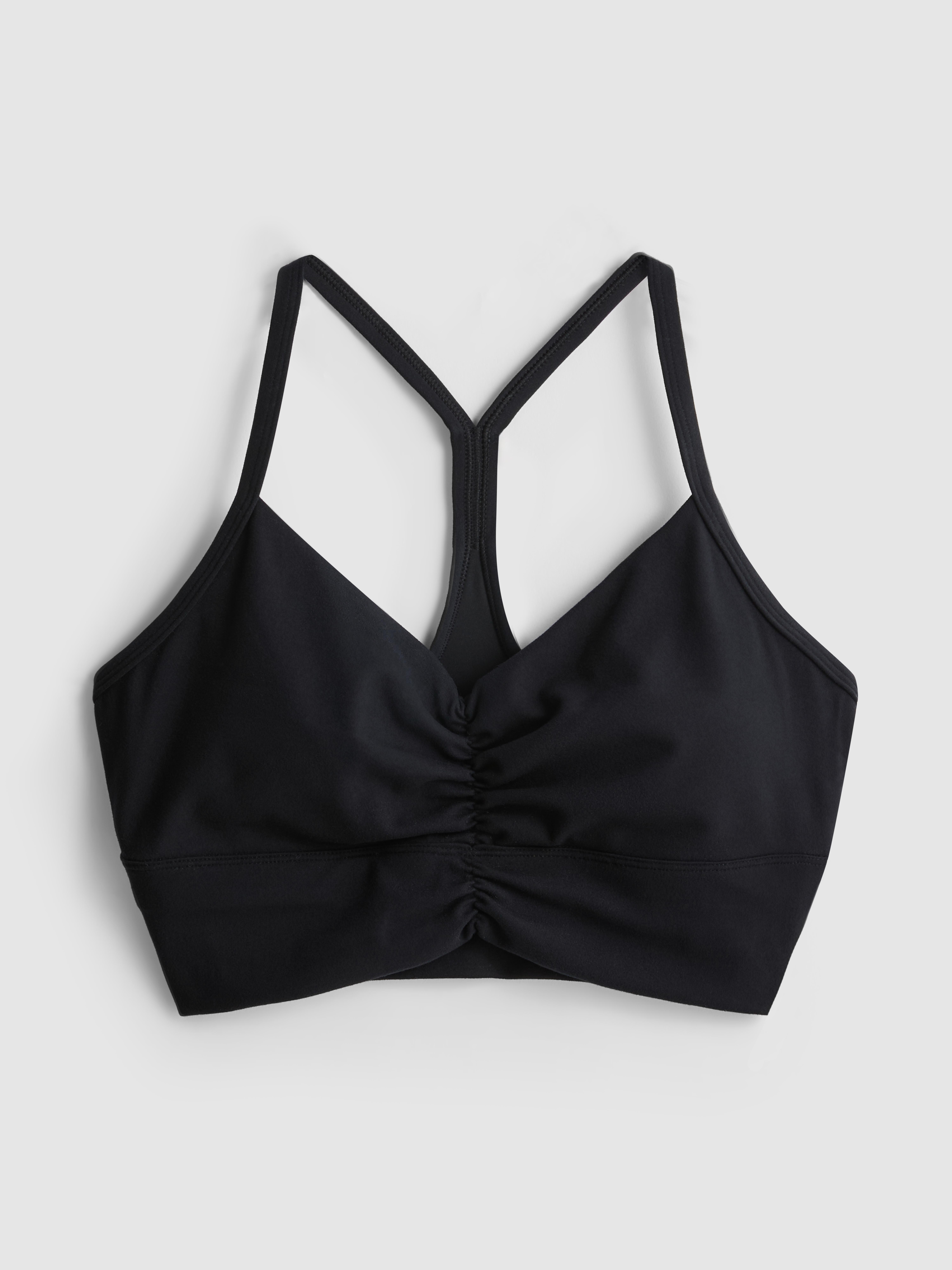Women's Black Active Ruched Crop Top