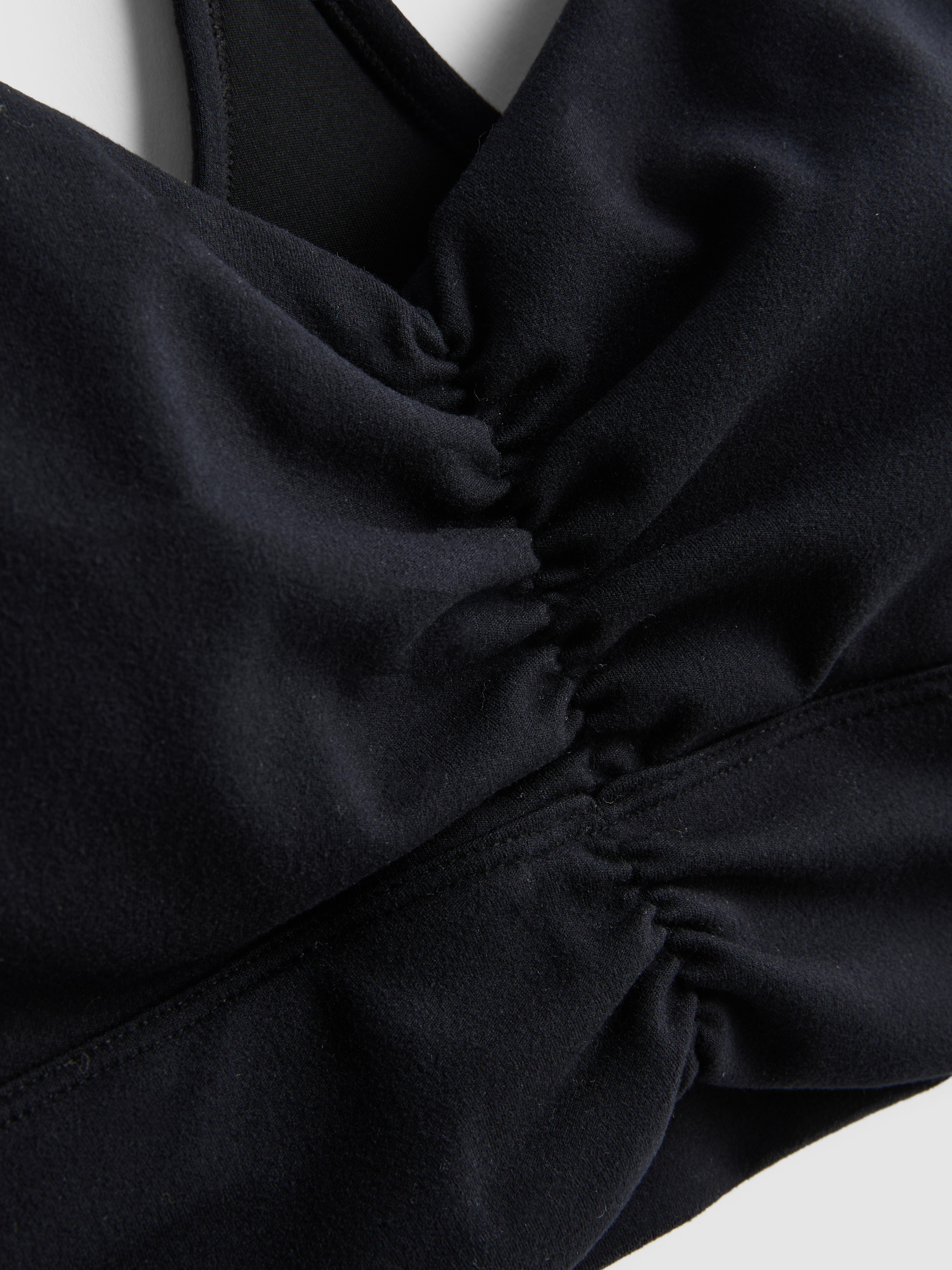 Women's Black Active Ruched Crop Top