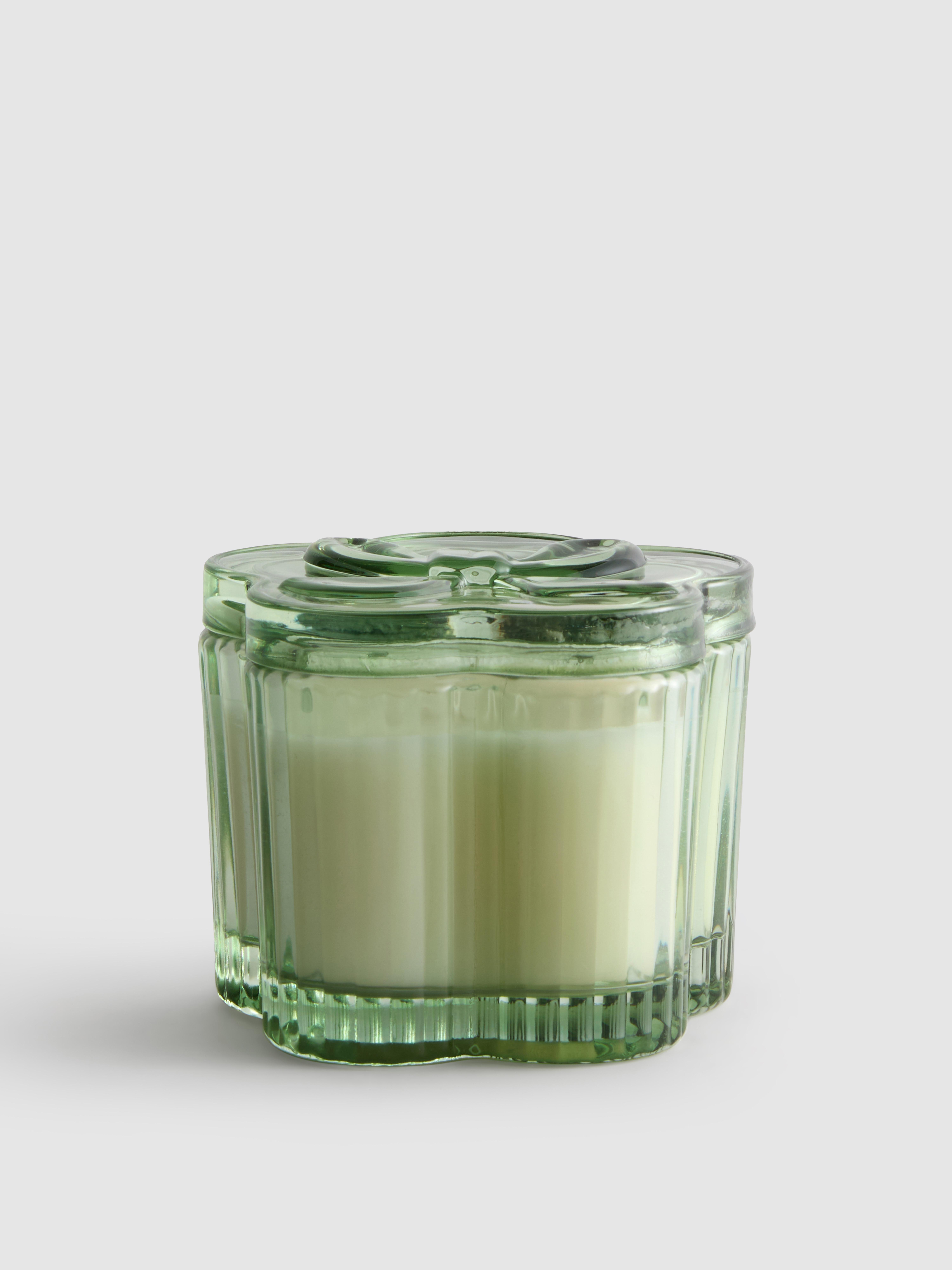 Scented Candle In Flower Shaped Glass Jar