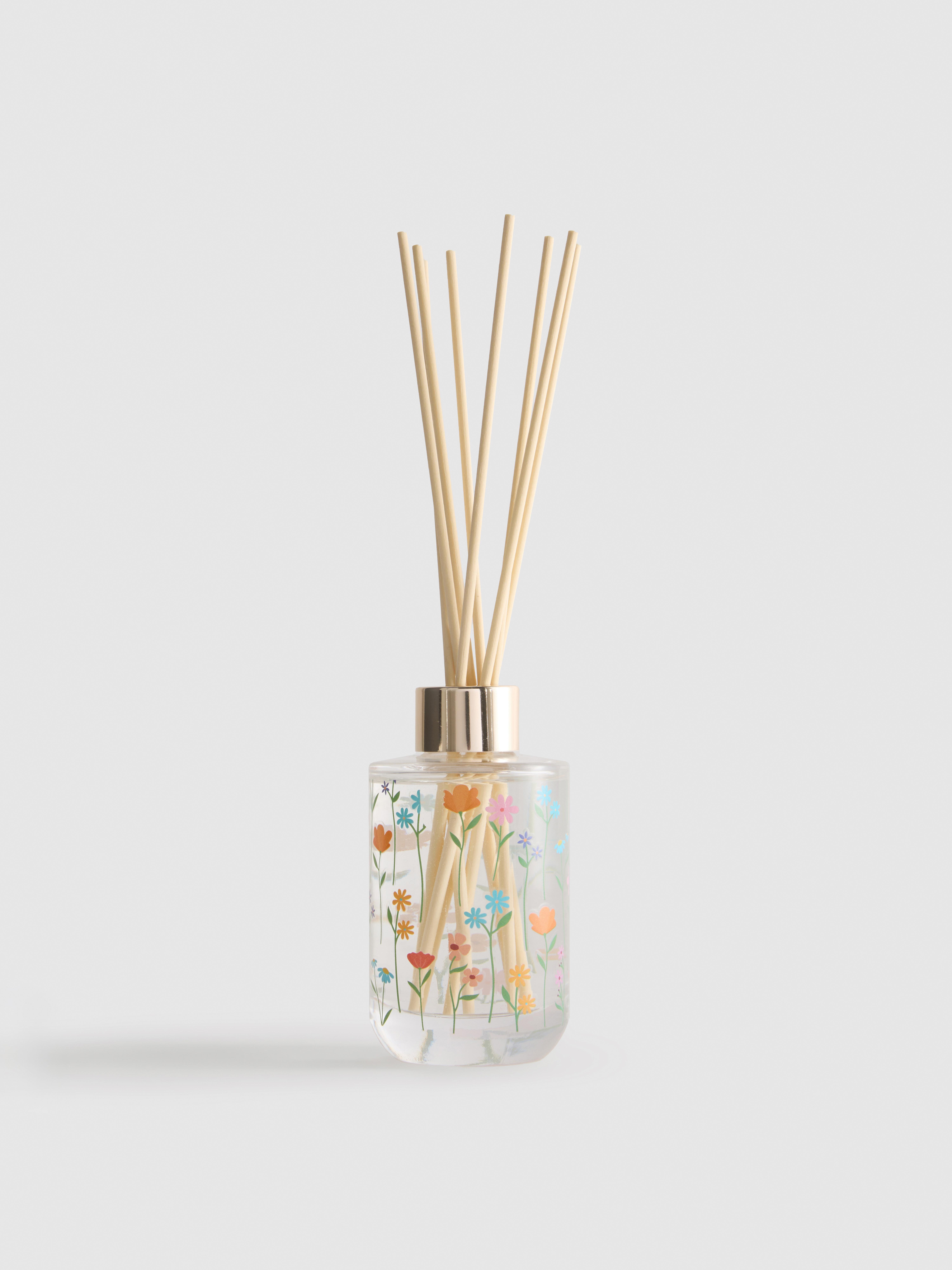 Difusor bambu perfumado frasco floral pintado