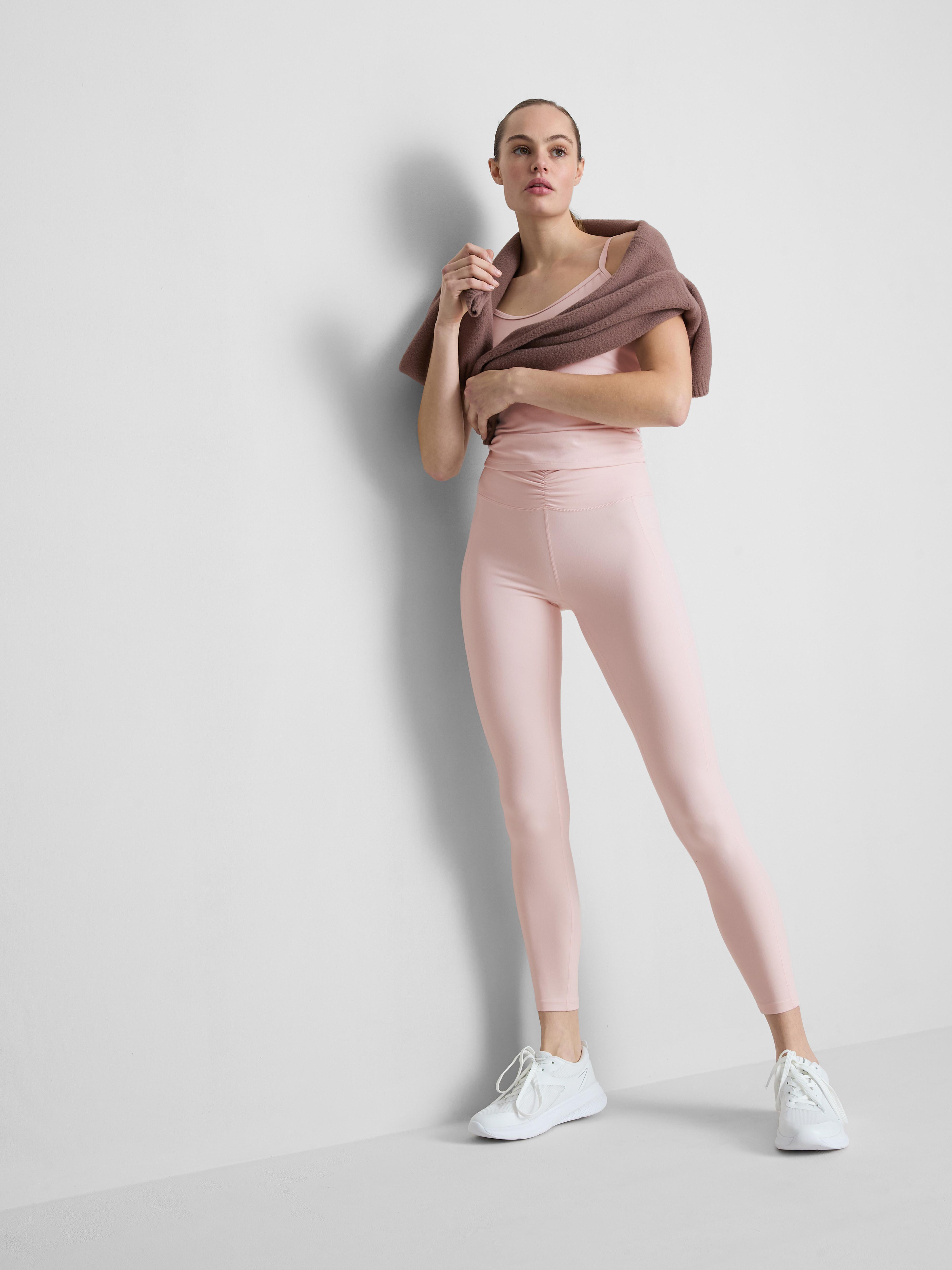 Women's Pink High-Waisted Ruched Active Leggings