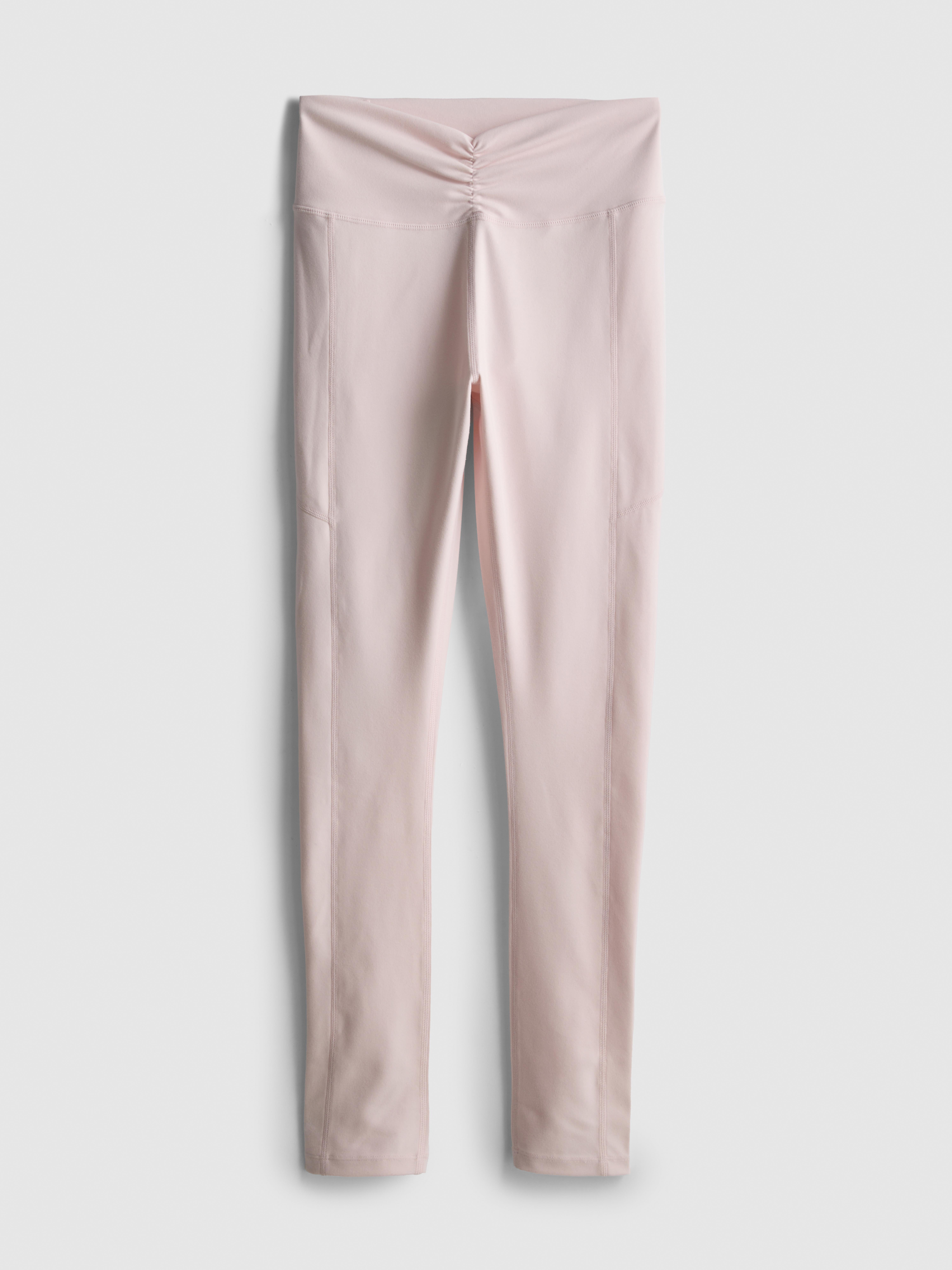 Women's Pink High-Waisted Ruched Active Leggings