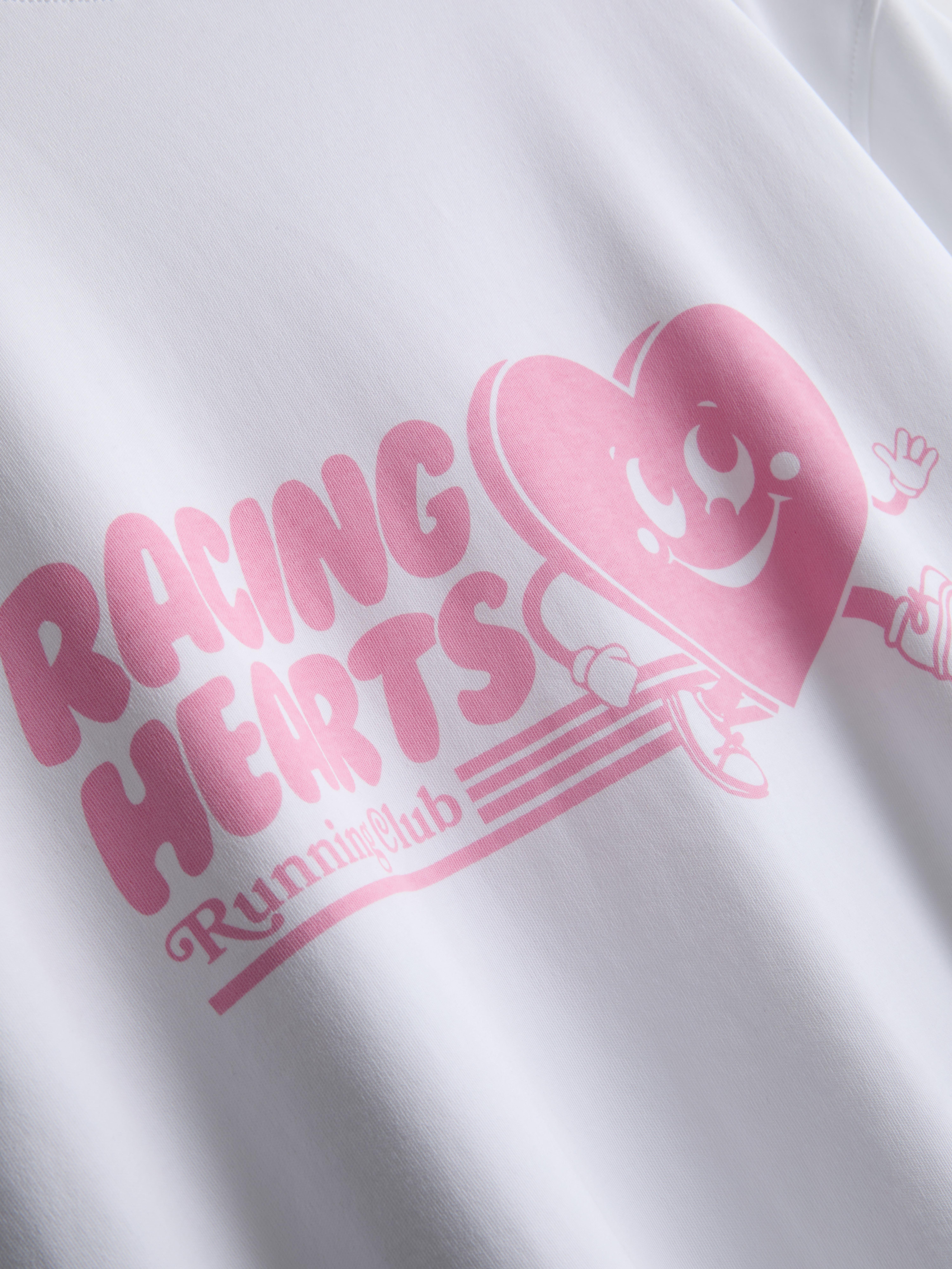 Women's White Relaxed Cotton Graphic Active Tee