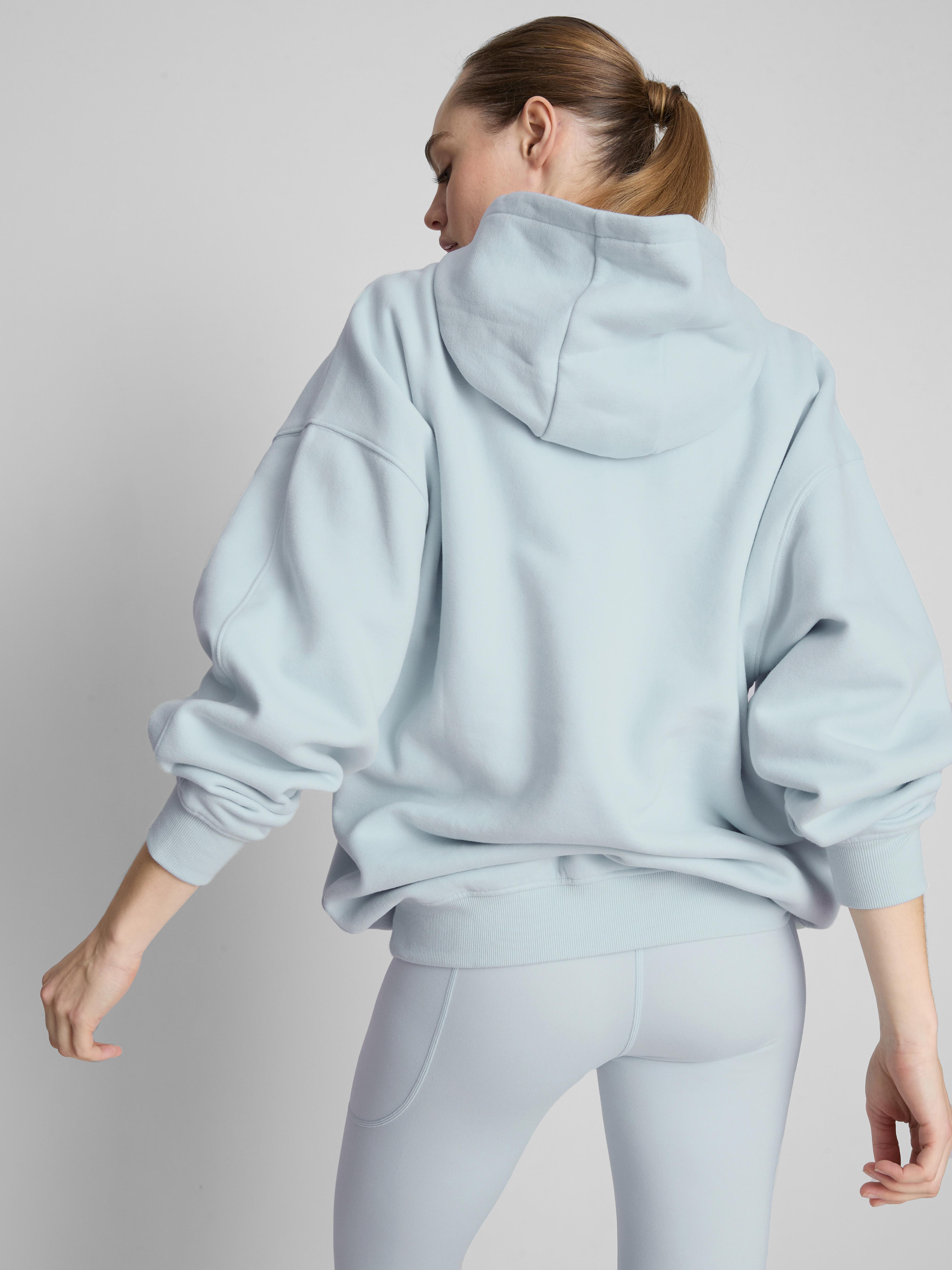 Women's Blue Cotton-Rich Oversized Hoodie