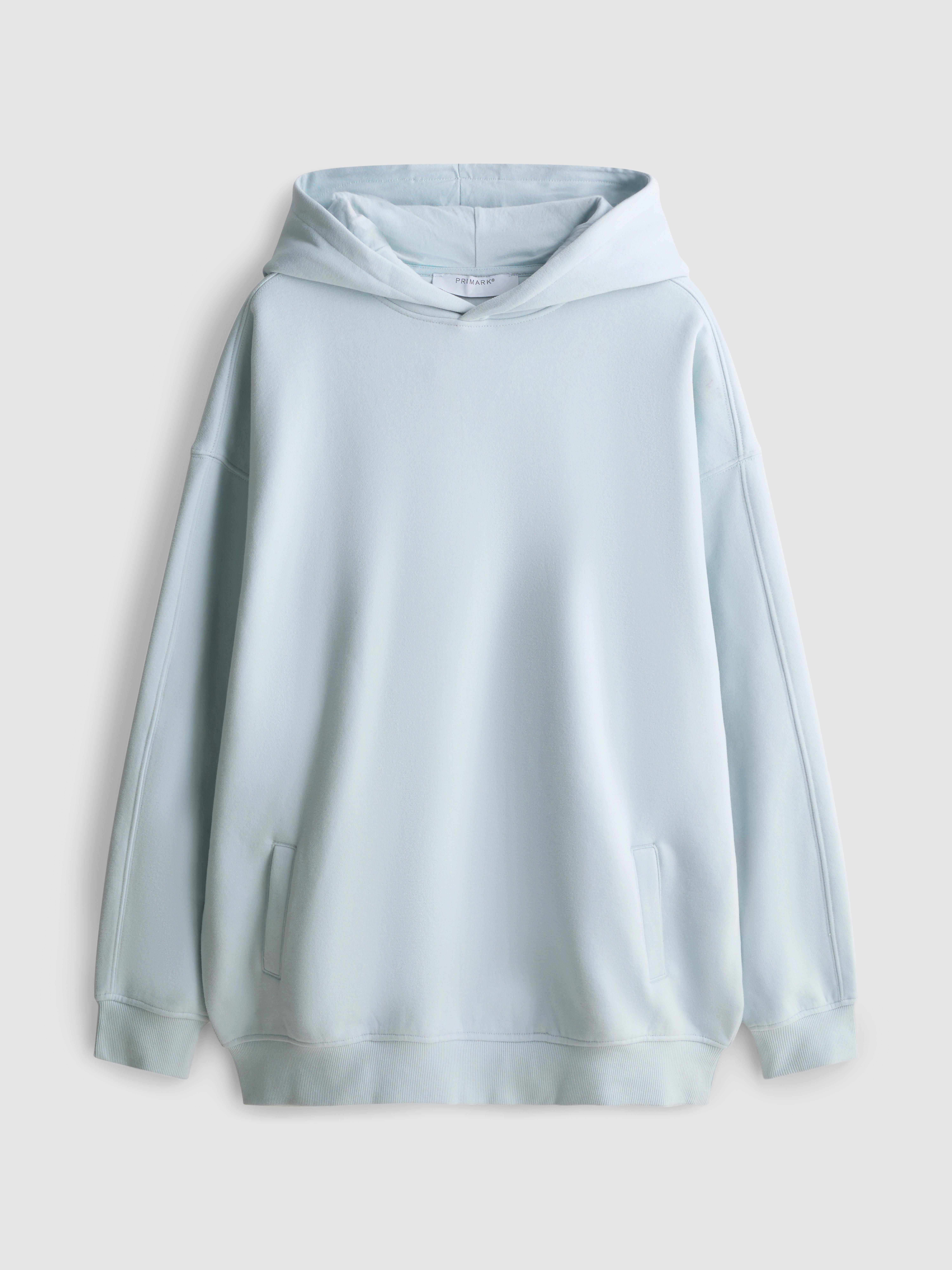 Women's Blue Cotton-Rich Oversized Hoodie