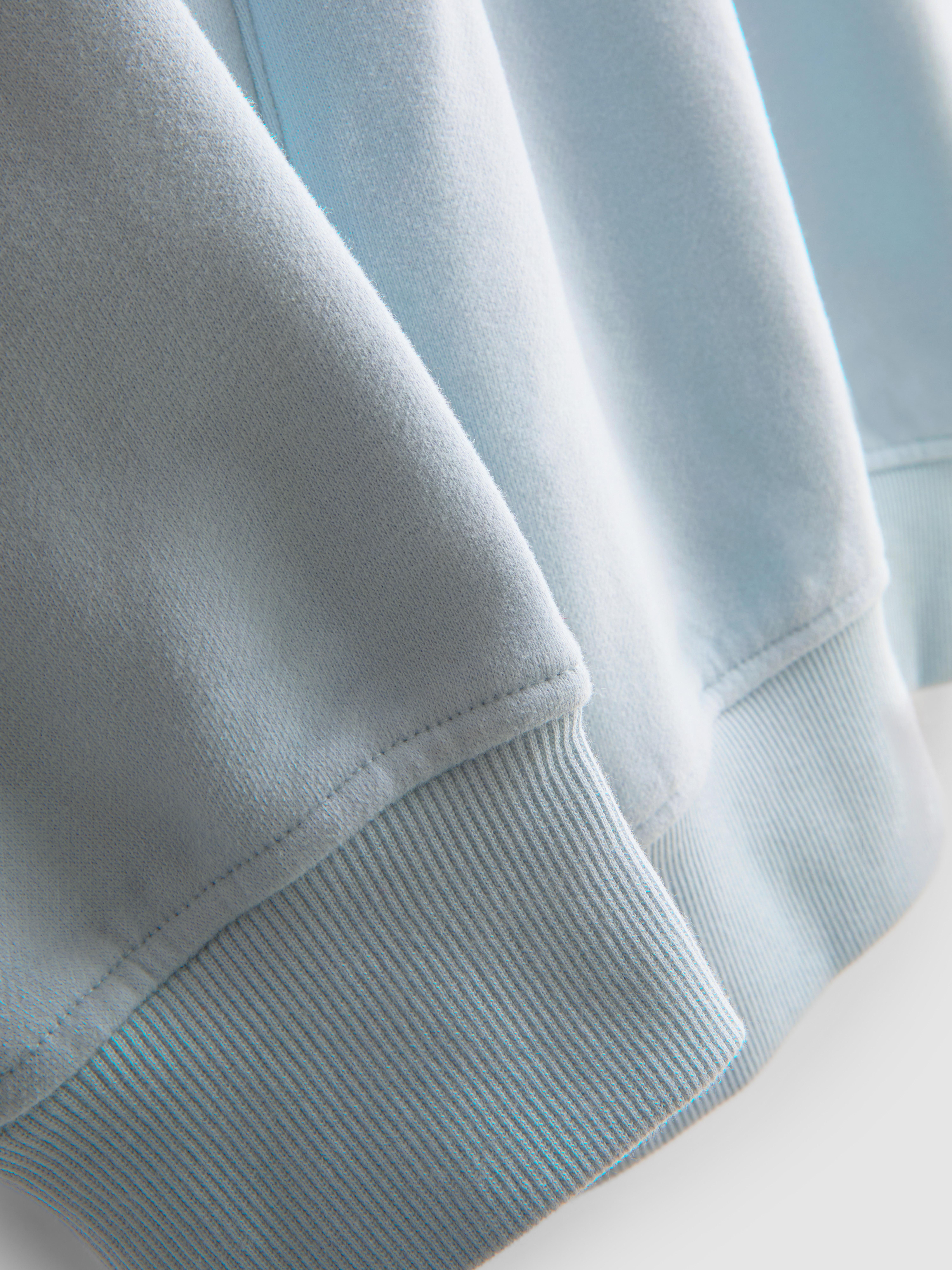 Women's Blue Cotton-Rich Oversized Hoodie