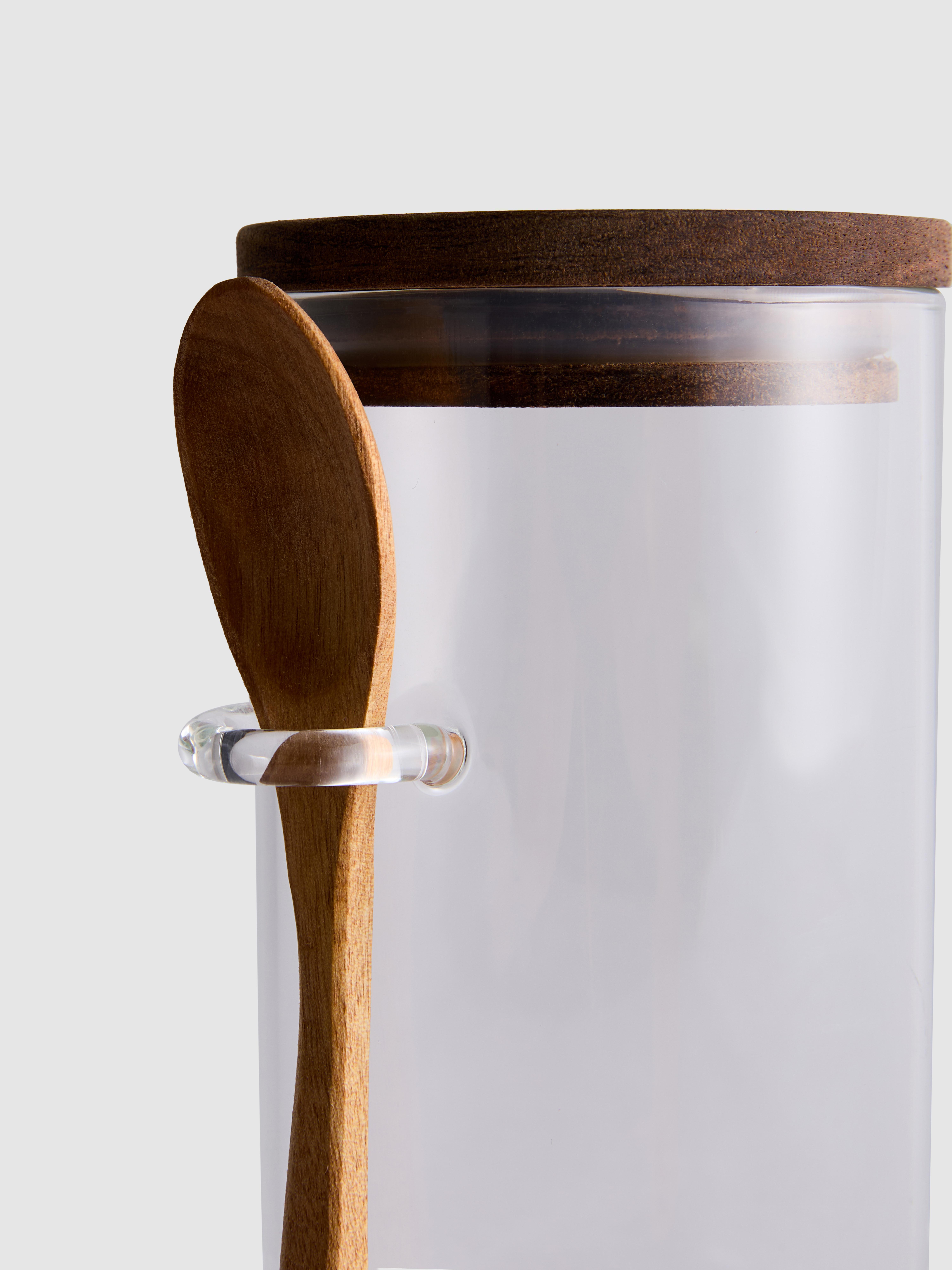 Lidded Glass Canister With Spoon