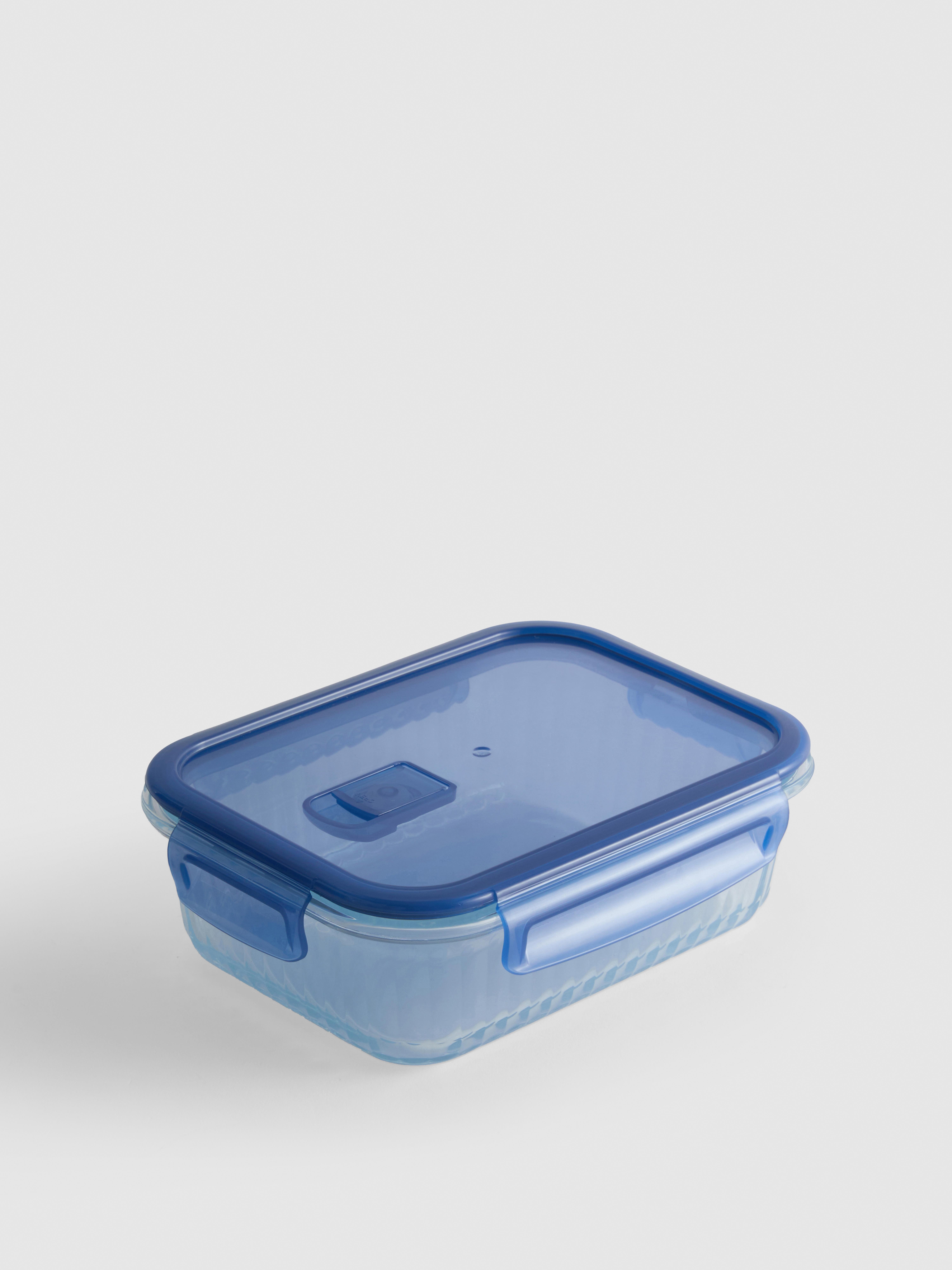 Frischhaltebox aus geriffeltem Glas Marineblau