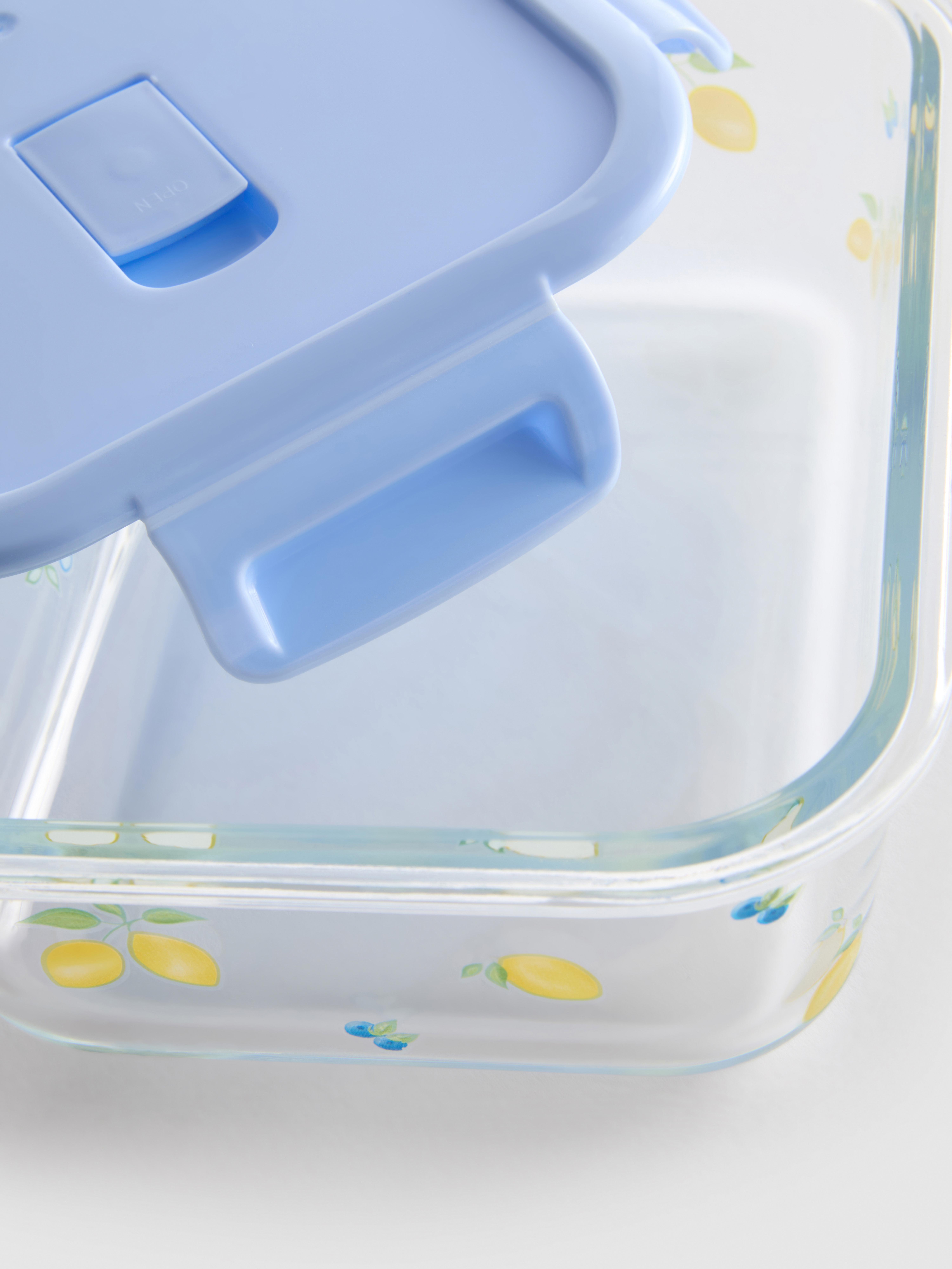 Contenitore per alimenti con coperchio in vetro stampato