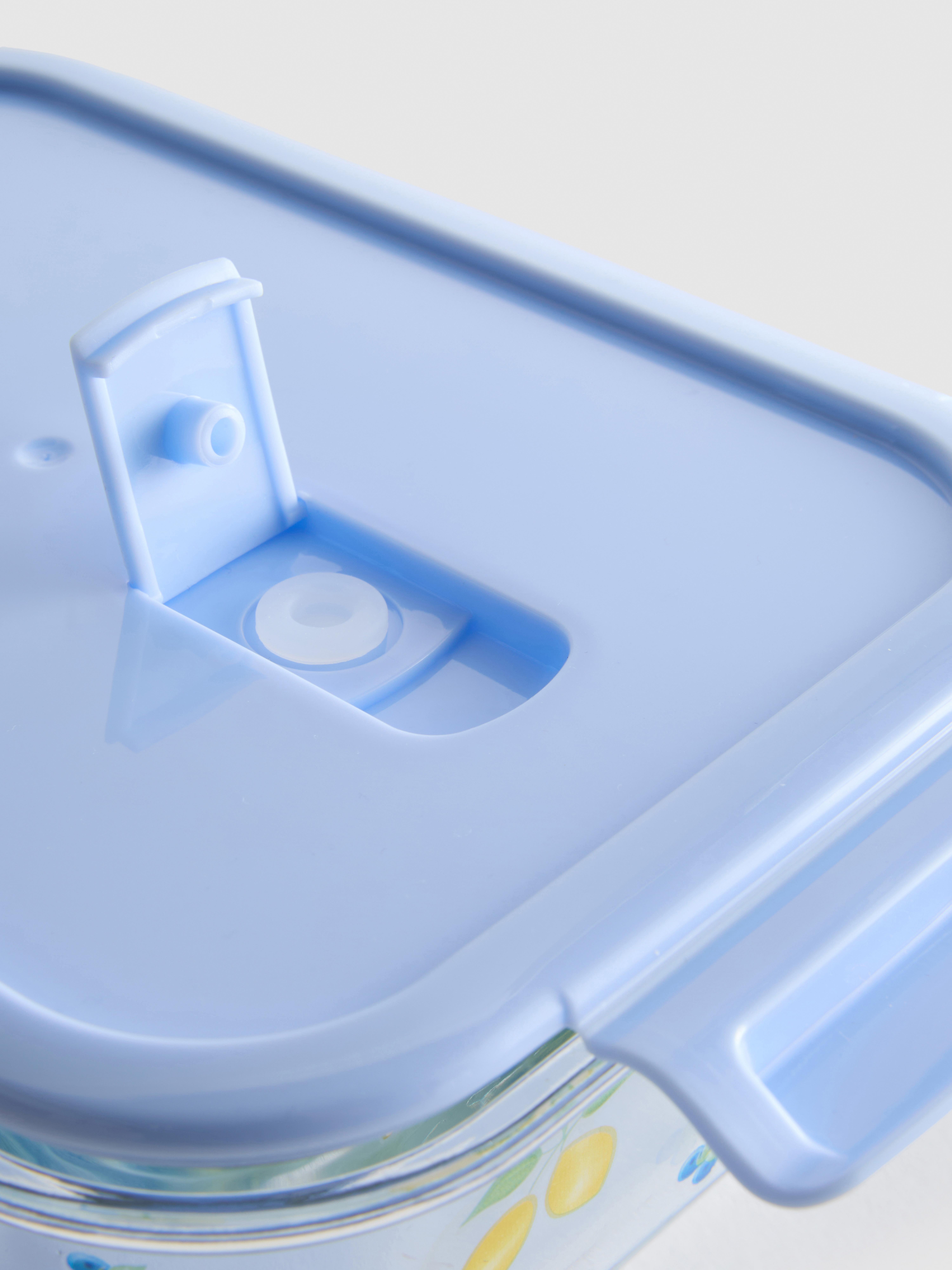 Contenitore per alimenti con coperchio in vetro stampato