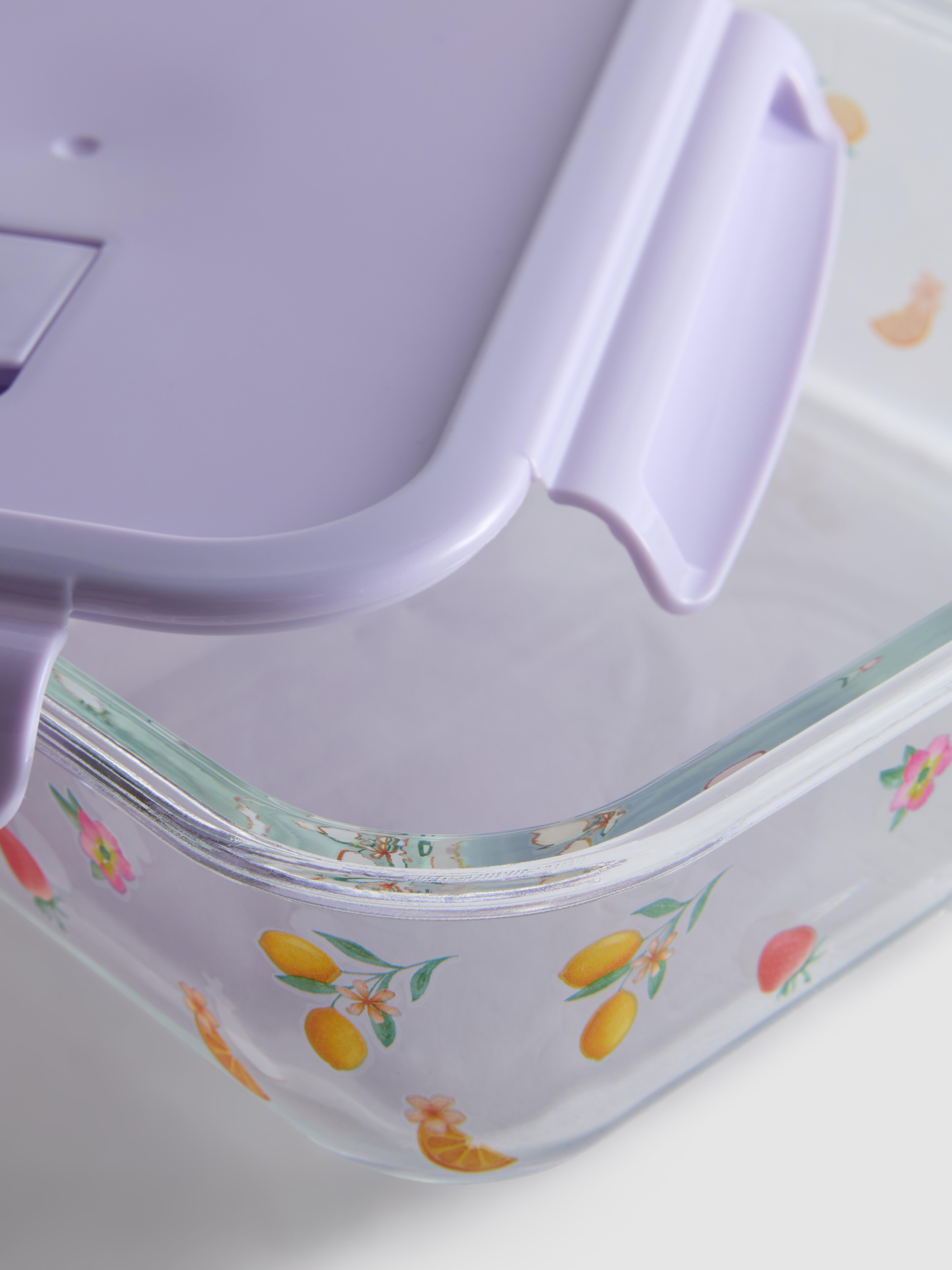 Récipient alimentaire en verre imprimé à couvercle