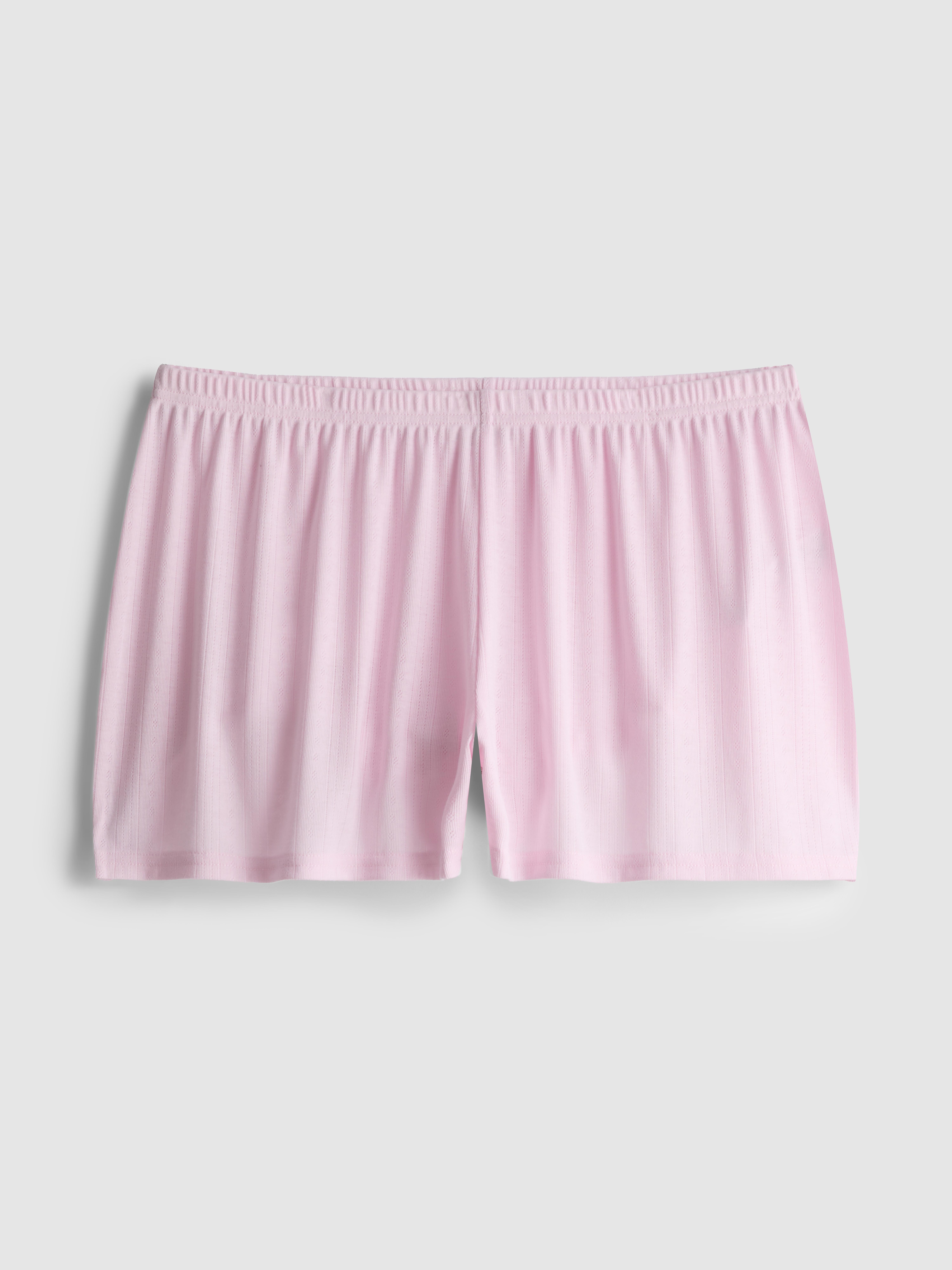 Women's Pink Pointelle Pajama Shorts