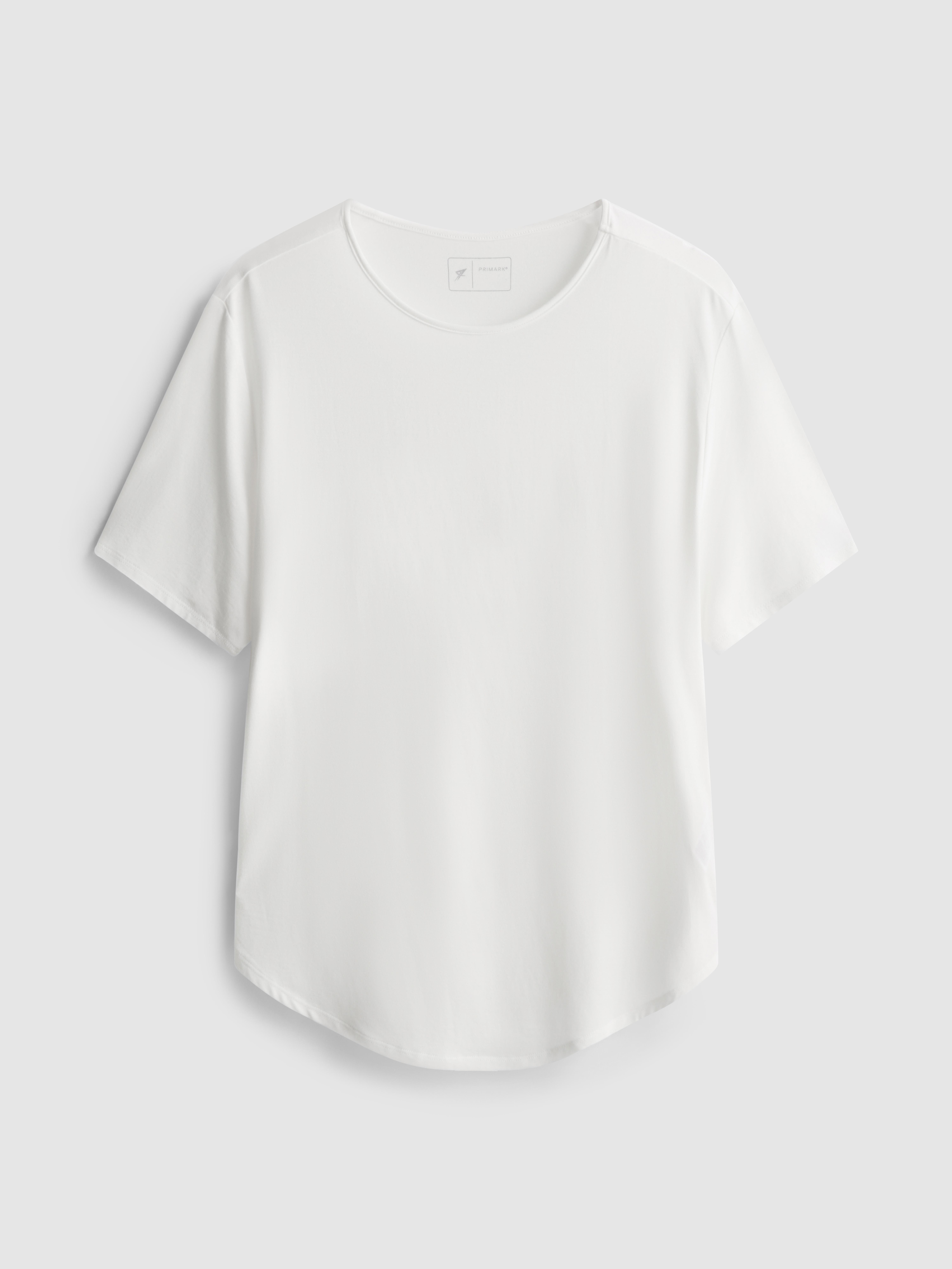 Women's Ivory Curved Hem Active Tee