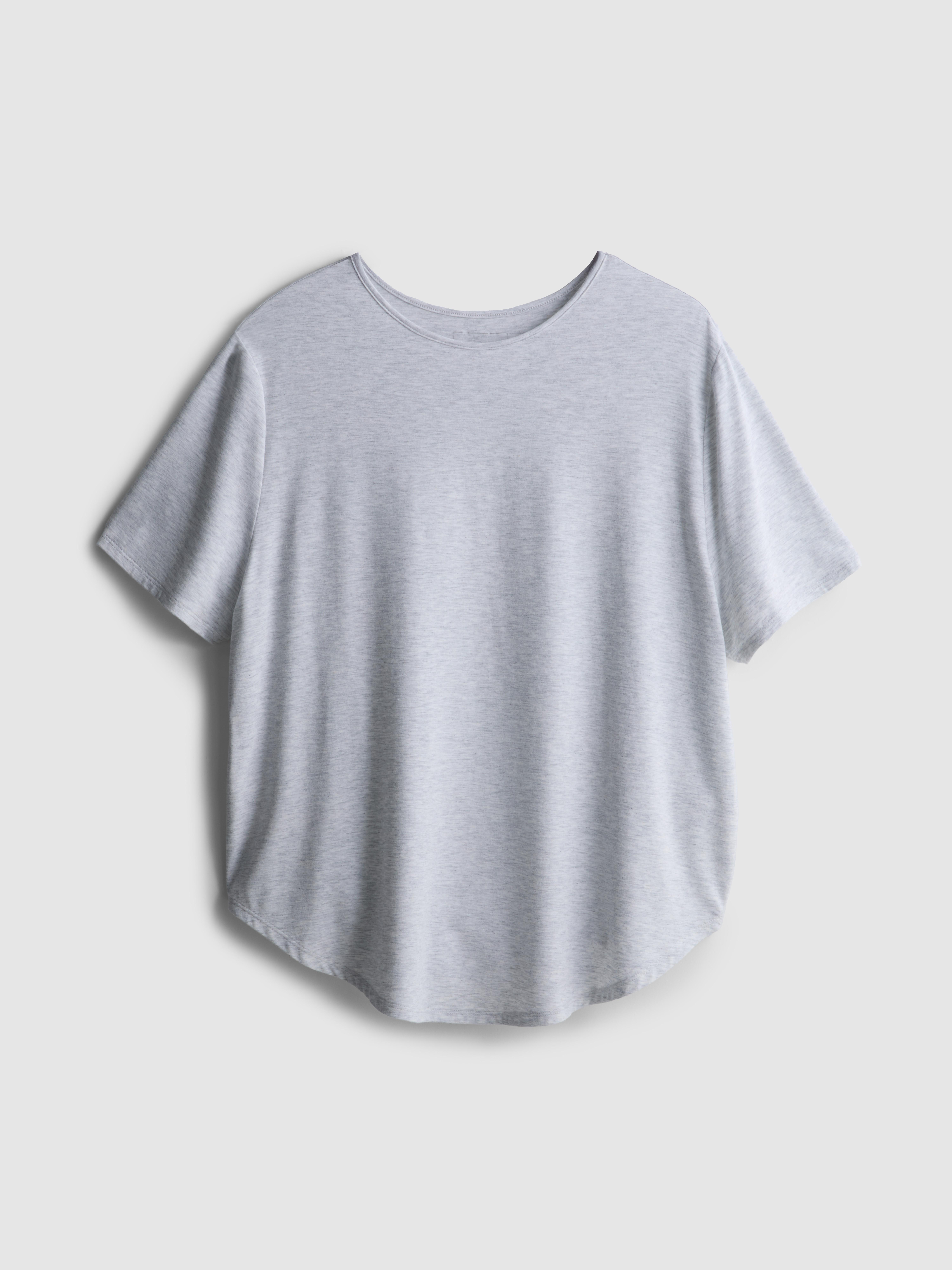 Women's Gray Heather Curved Hem Active Tee