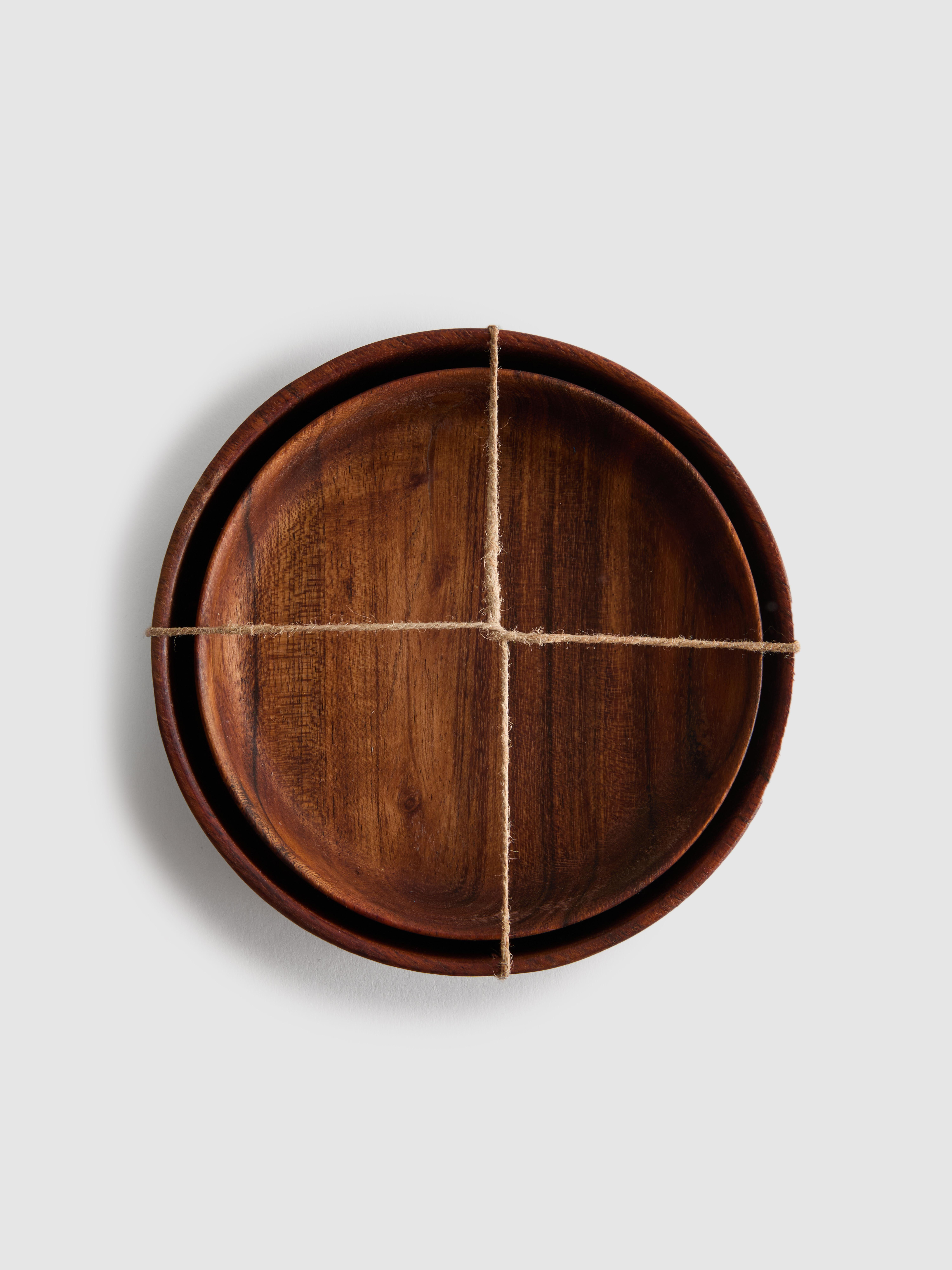 2pk Wooden Bowls
