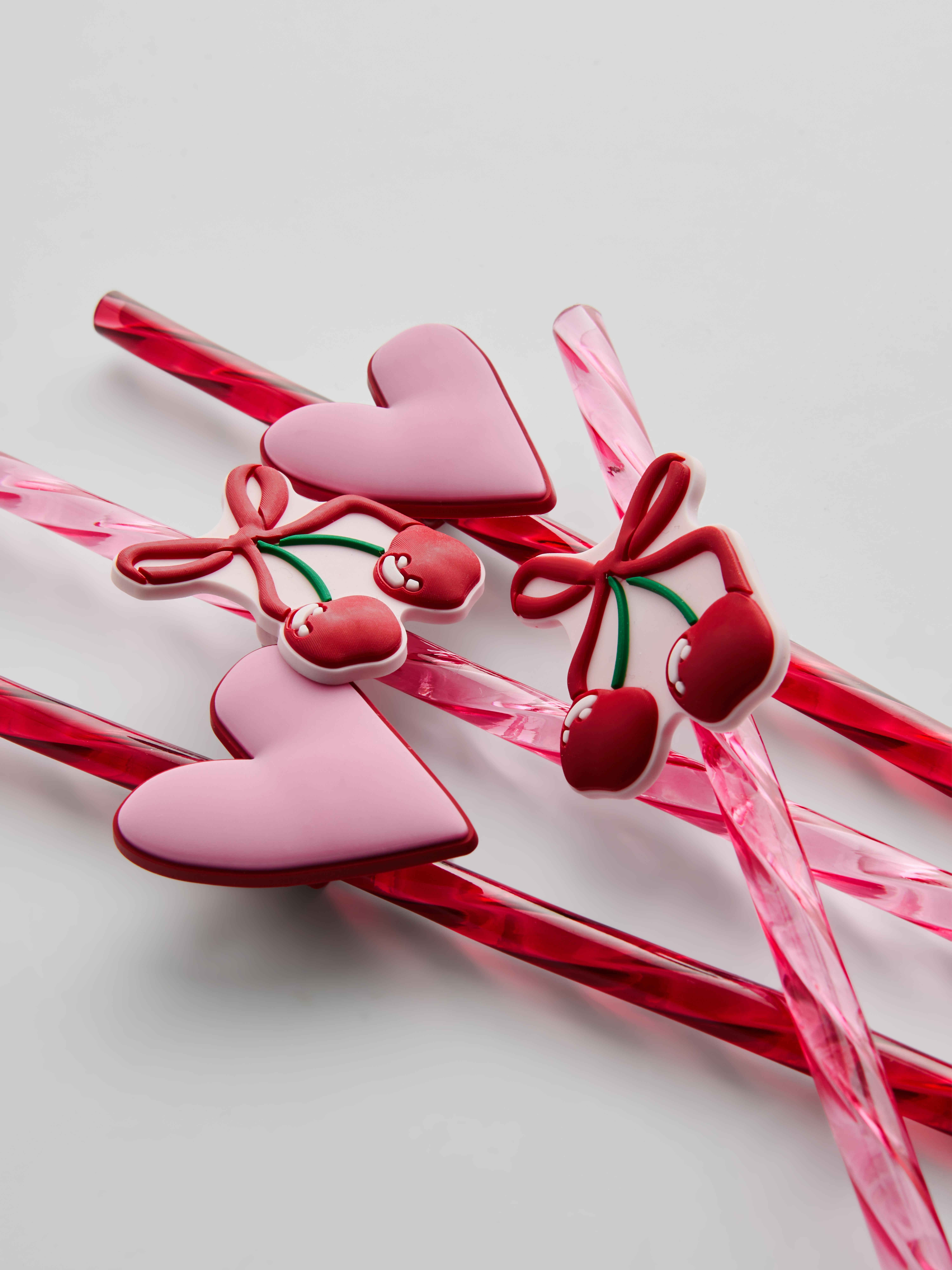 4 brčka se srdíčky a třešněmi