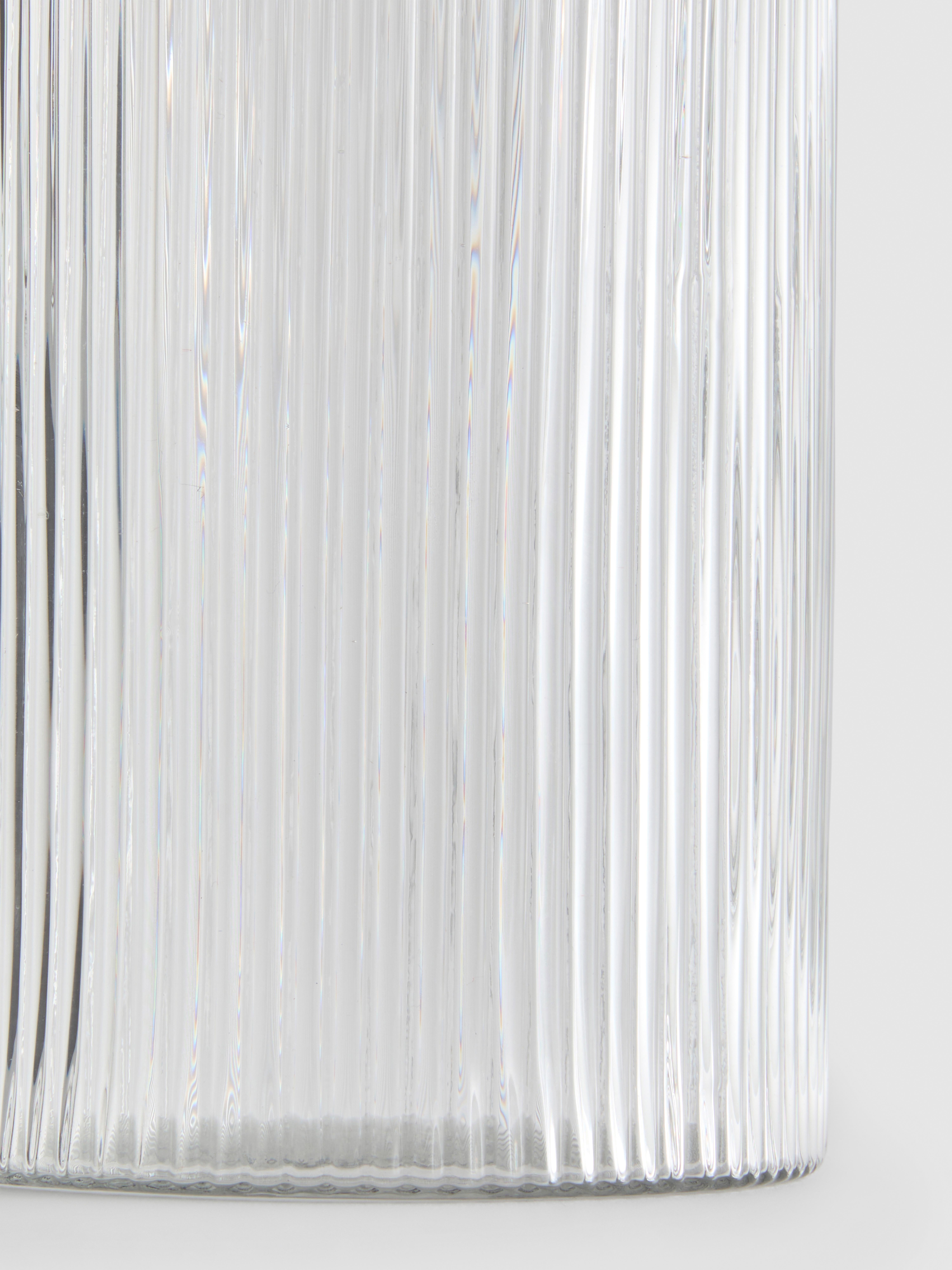 Tall Ribbed Glass Storage Jar