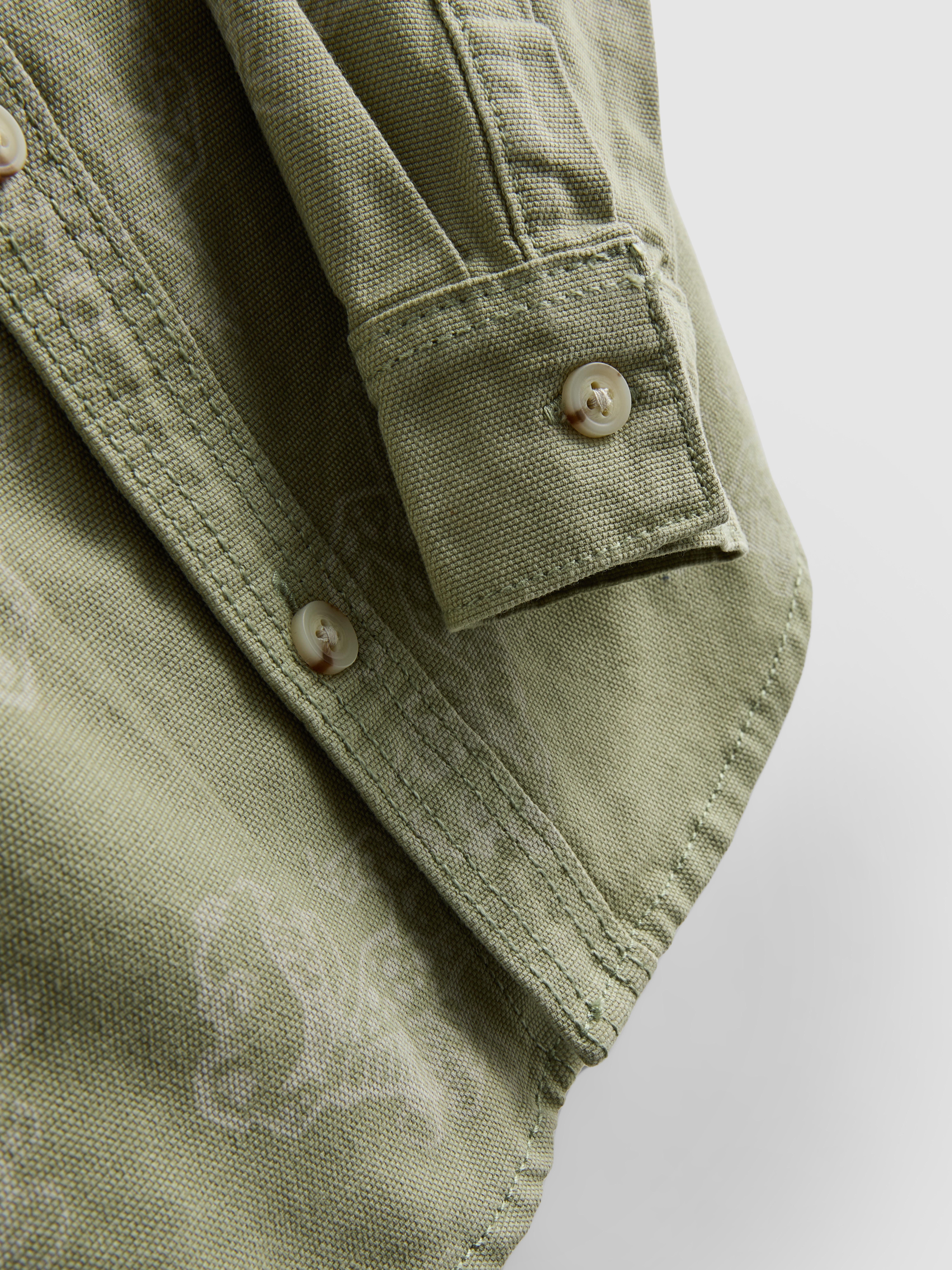 Boys Green 1.5-8yrs | Printed Canvas Shirt