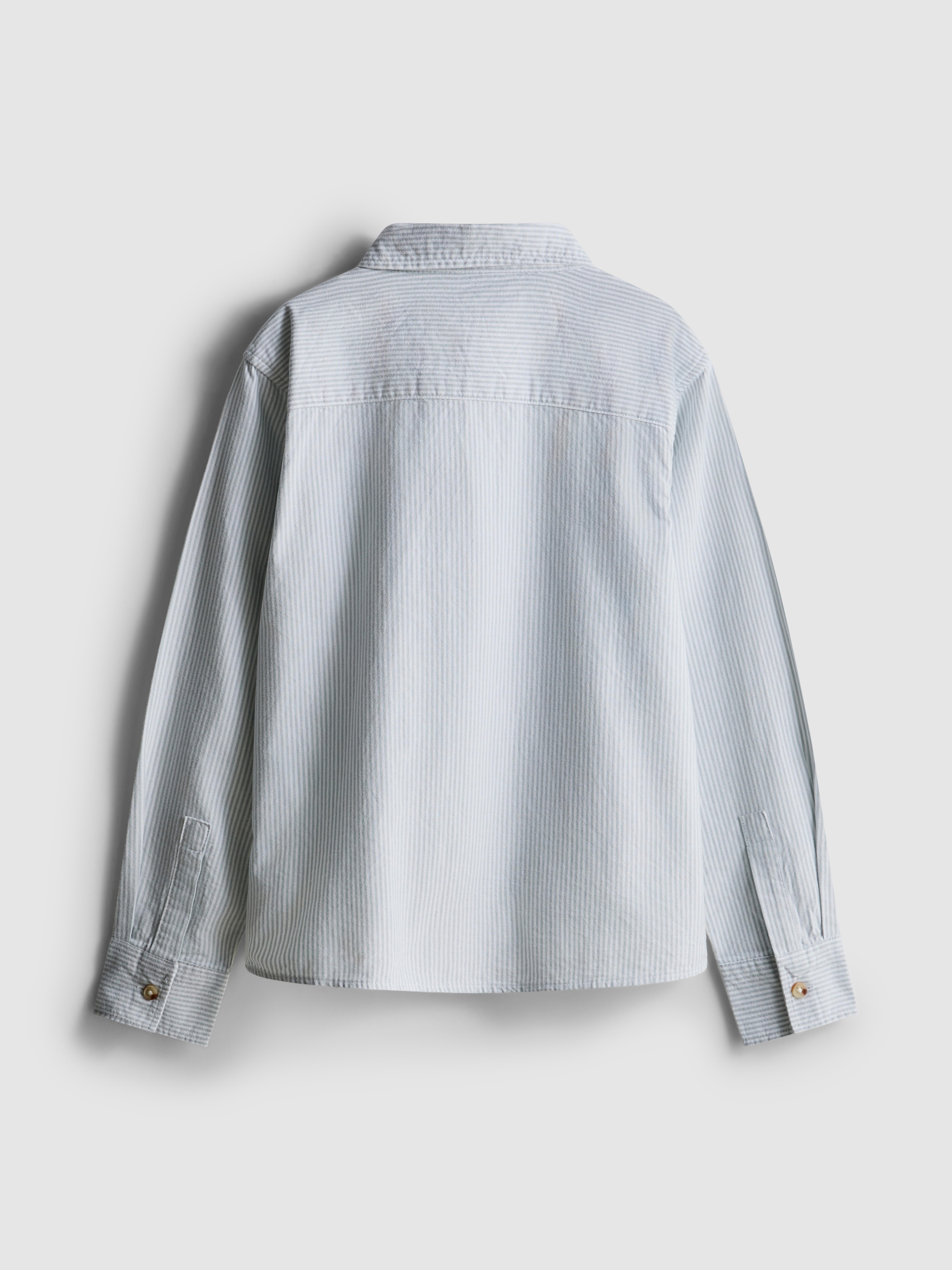 Boys Green 7-15yrs | Stripe Oxford Shirt