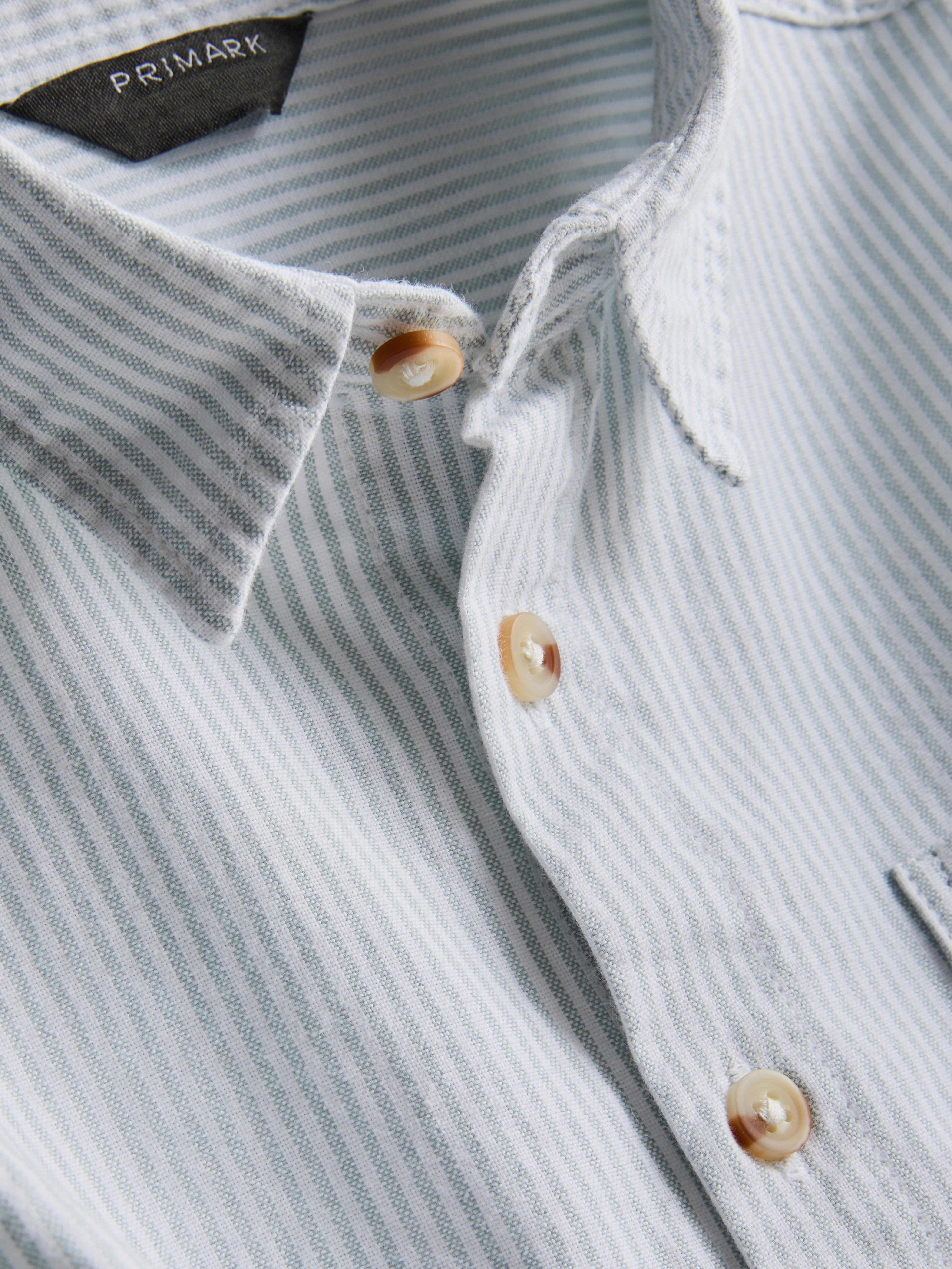 Boys Green 7-15yrs | Stripe Oxford Shirt