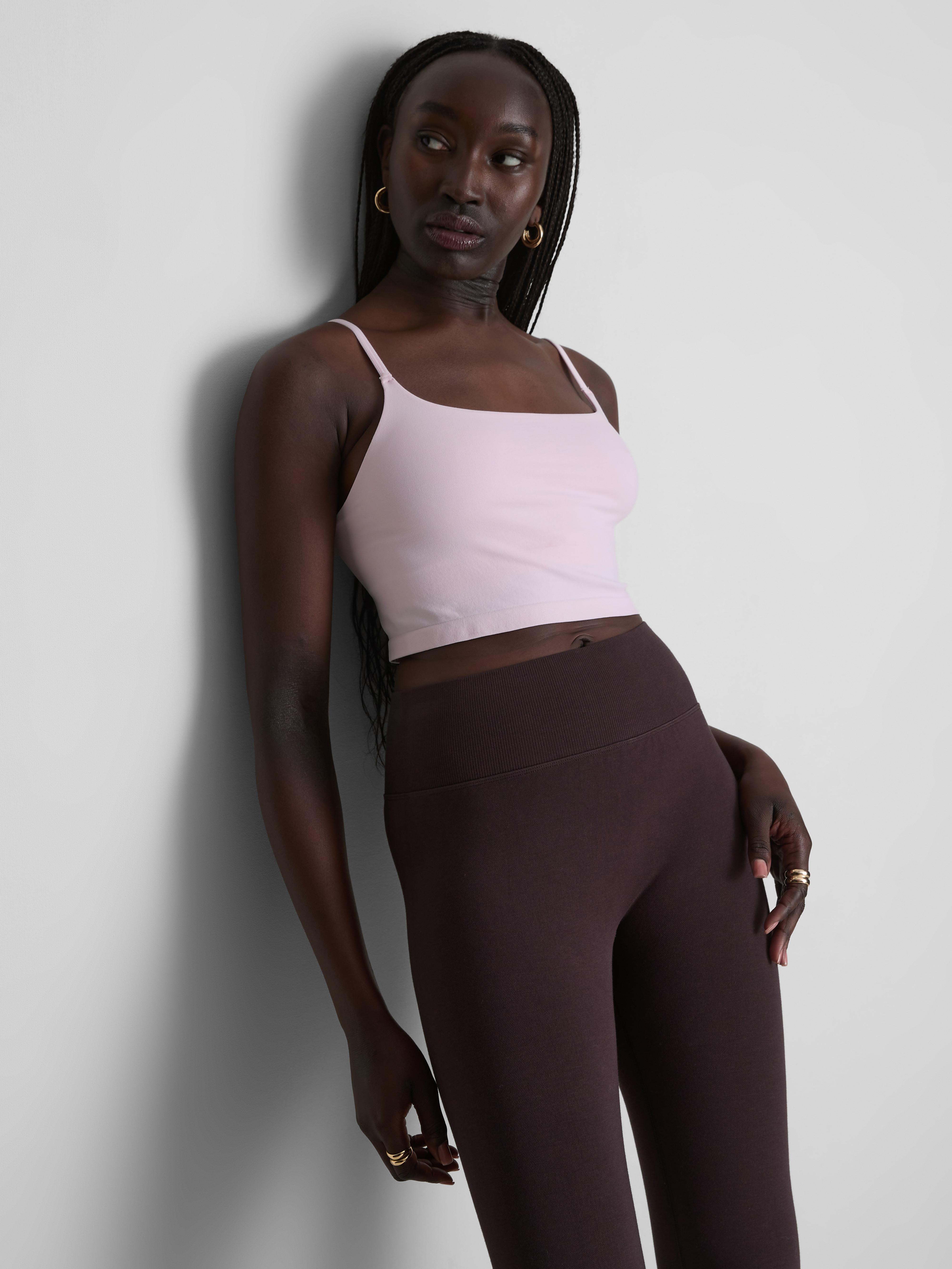 Women's Pink Seamless Cropped Cami Top