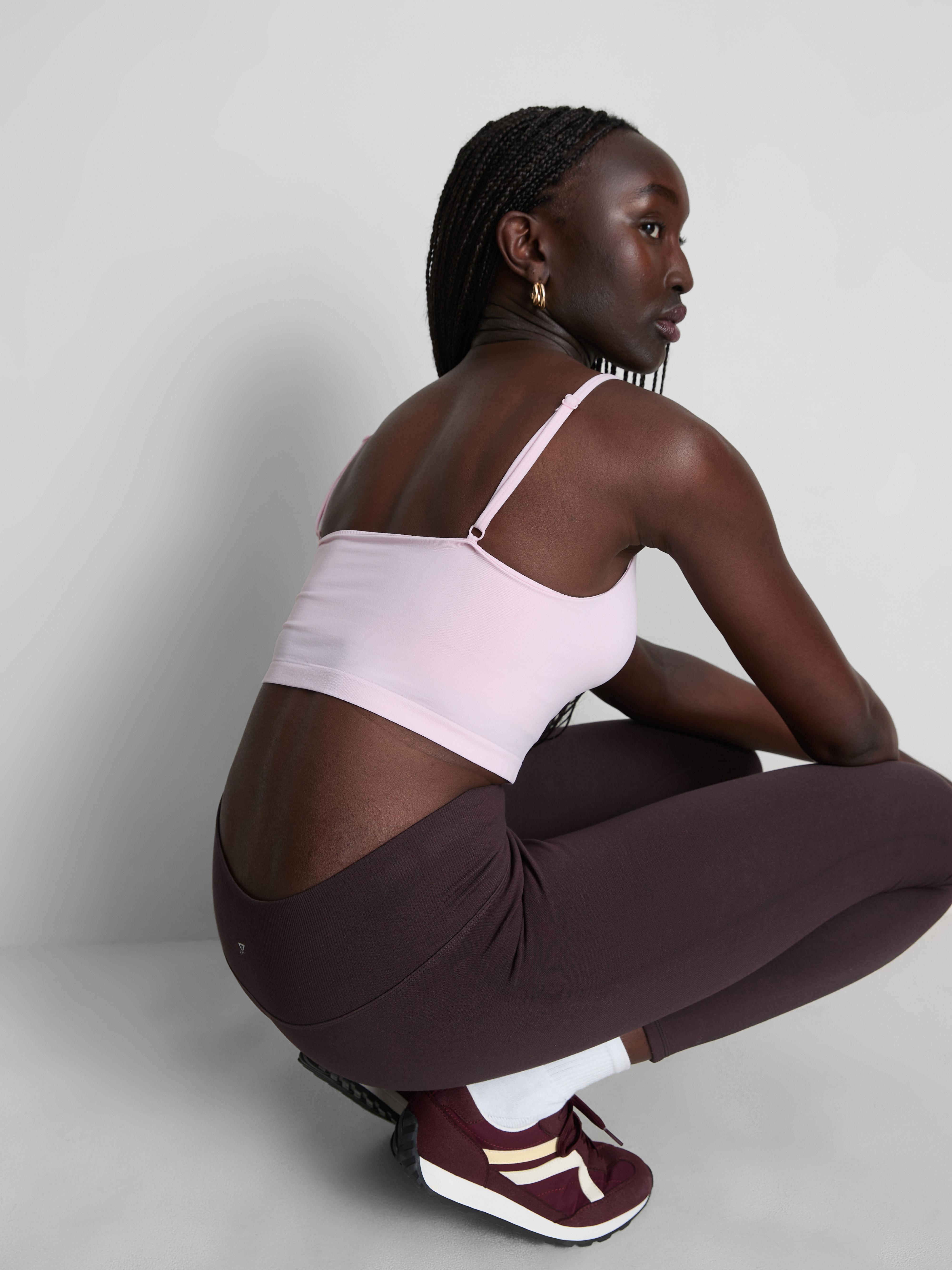 Women's Pink Seamless Cropped Cami Top