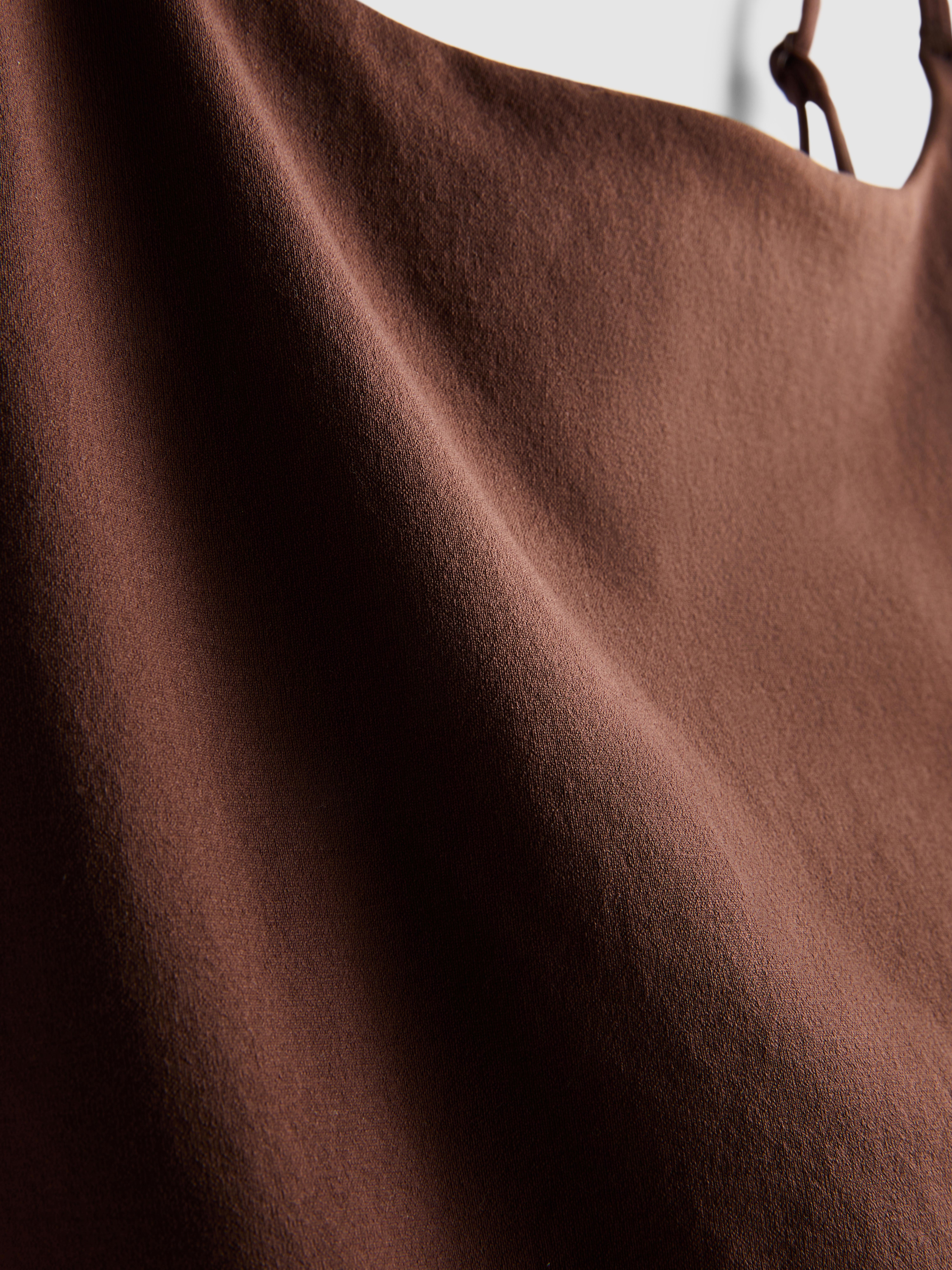 Women's Brown Seamless Cropped Cami Top