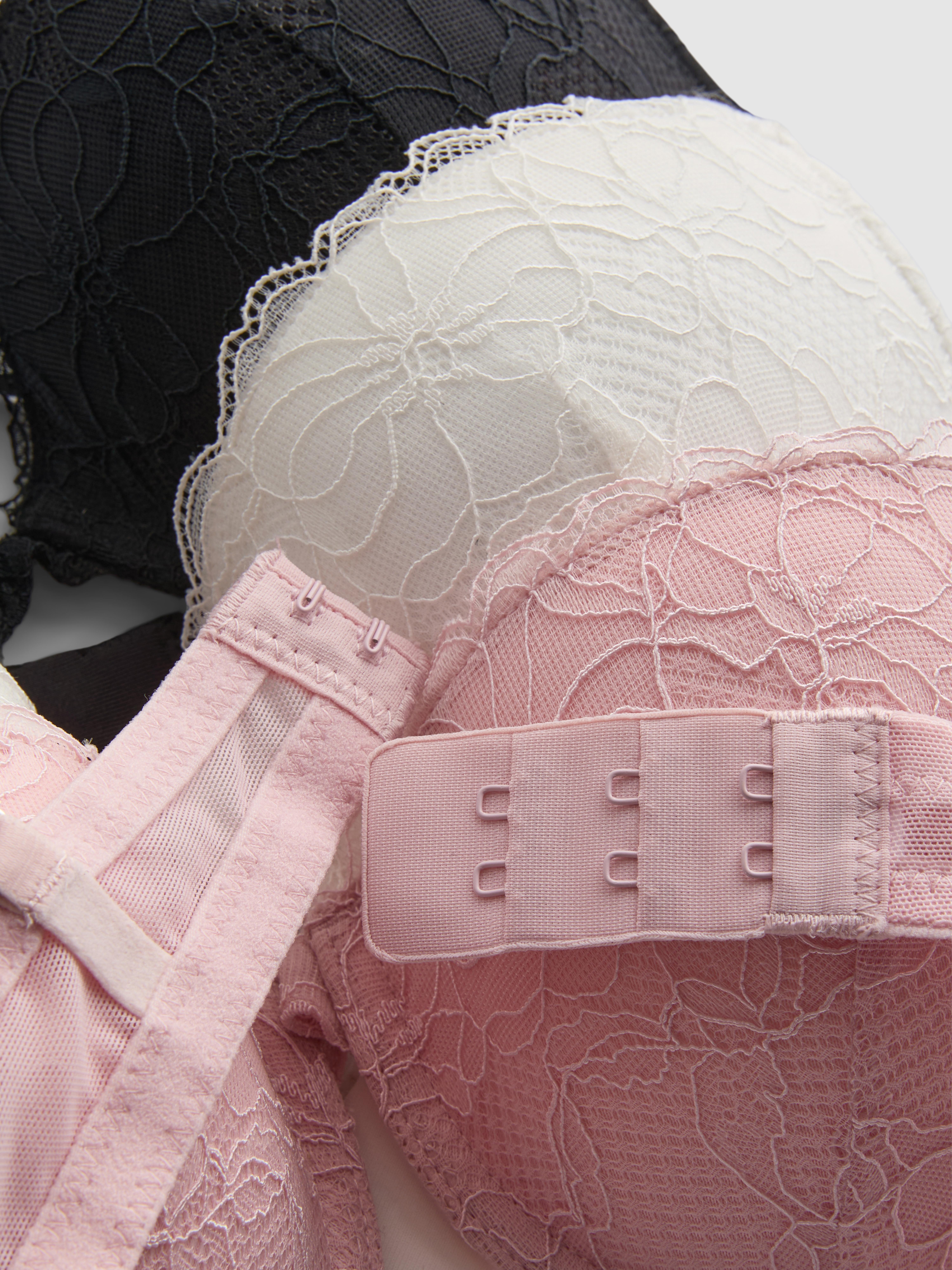 Lot de 3 soutiens-gorge push-up en dentelle