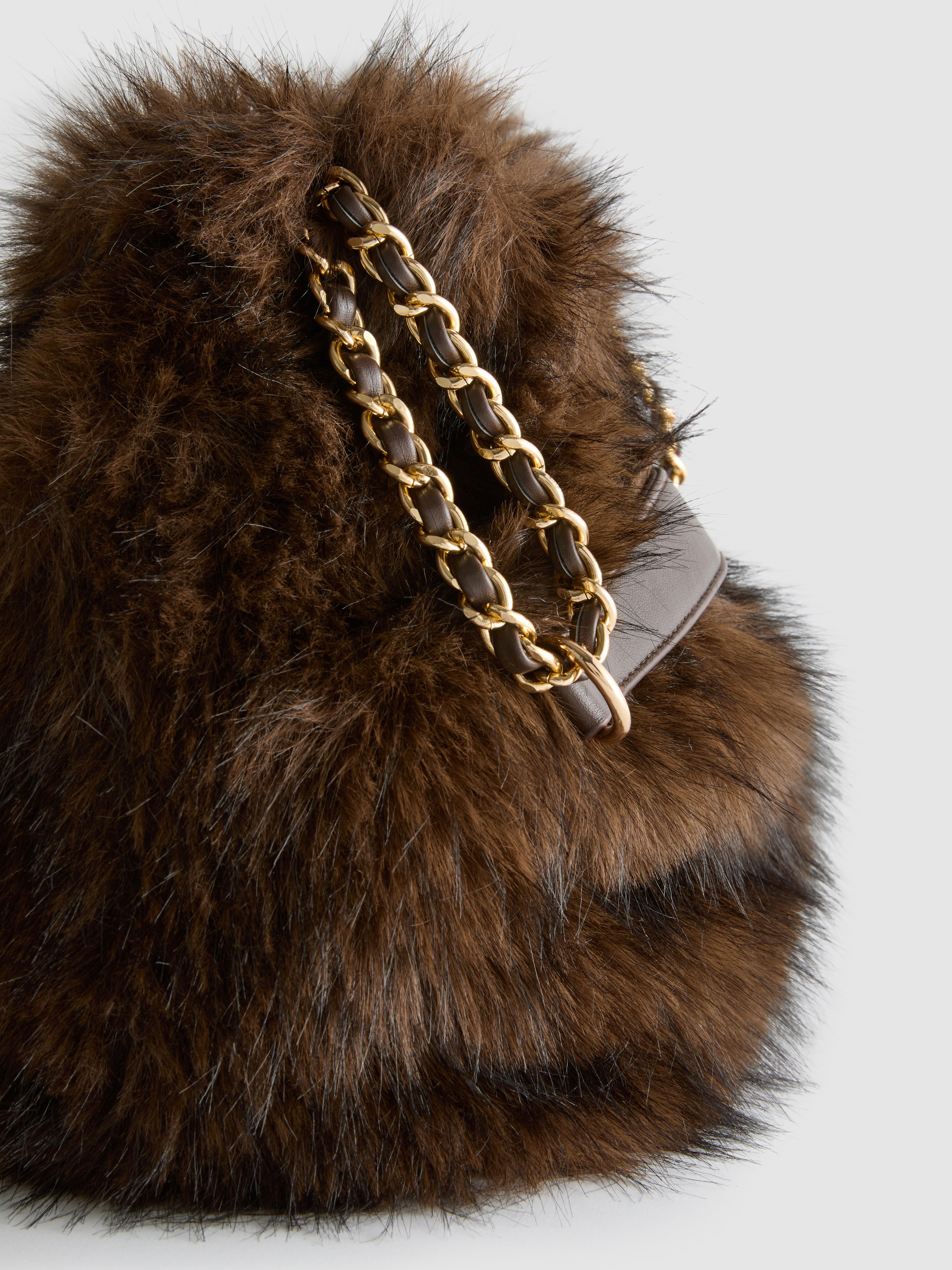 Bolso para hombro de pelo sintético Paula Echevarría