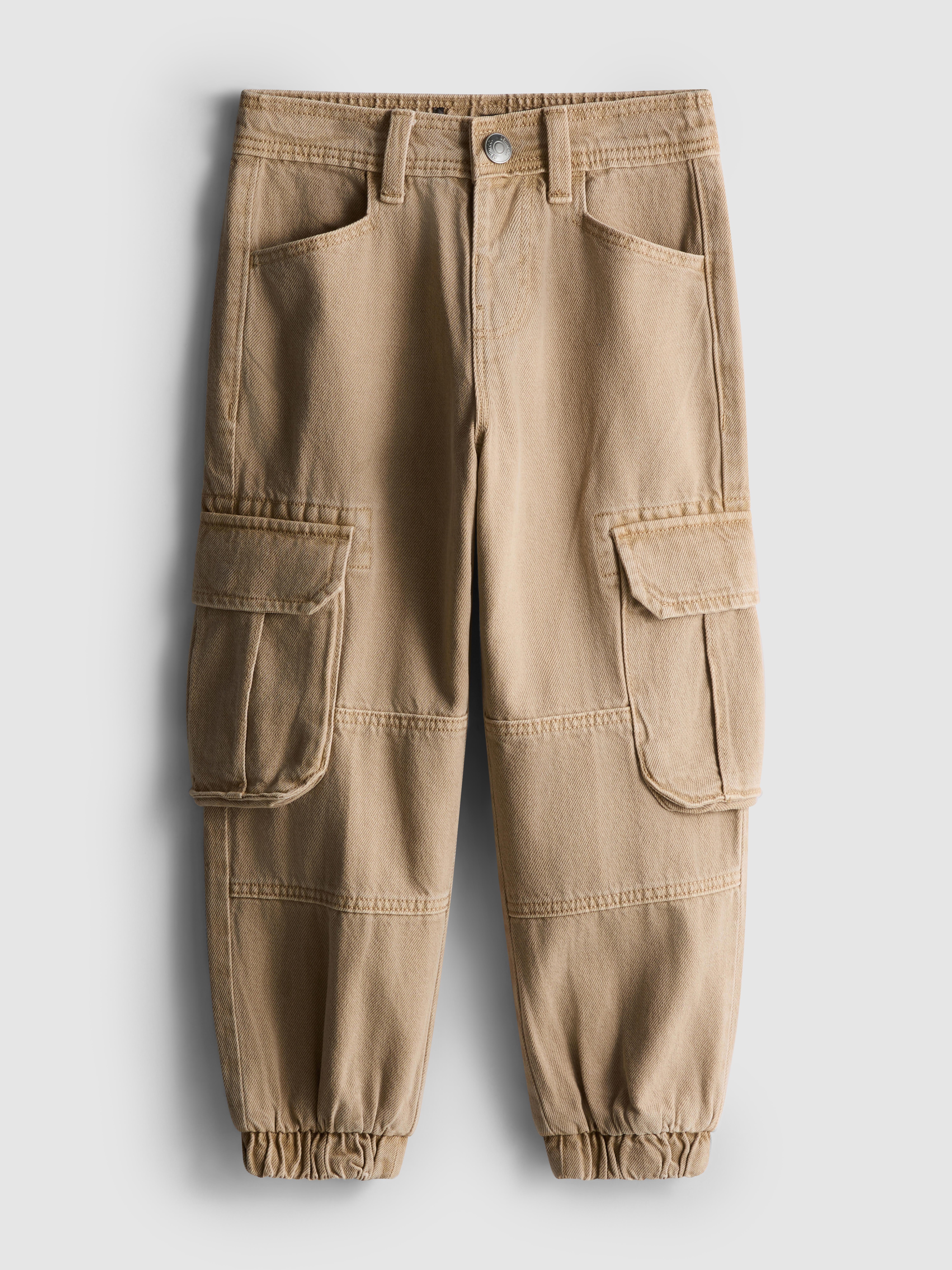 Boys Tan 1.5-8yrs | Twill Cuffed Cargo Pants