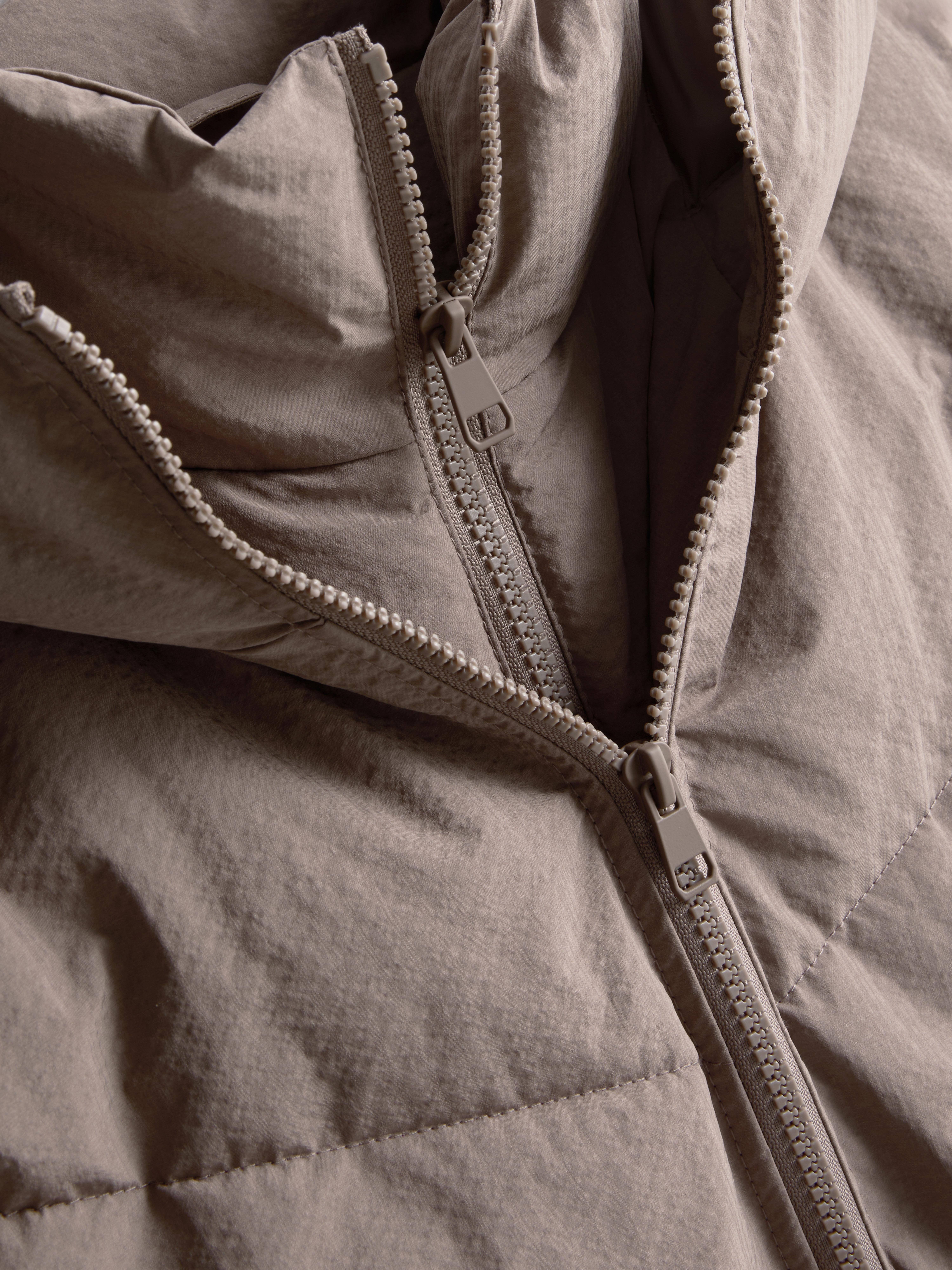 Women's Brown Double-Layered Puffer Jacket