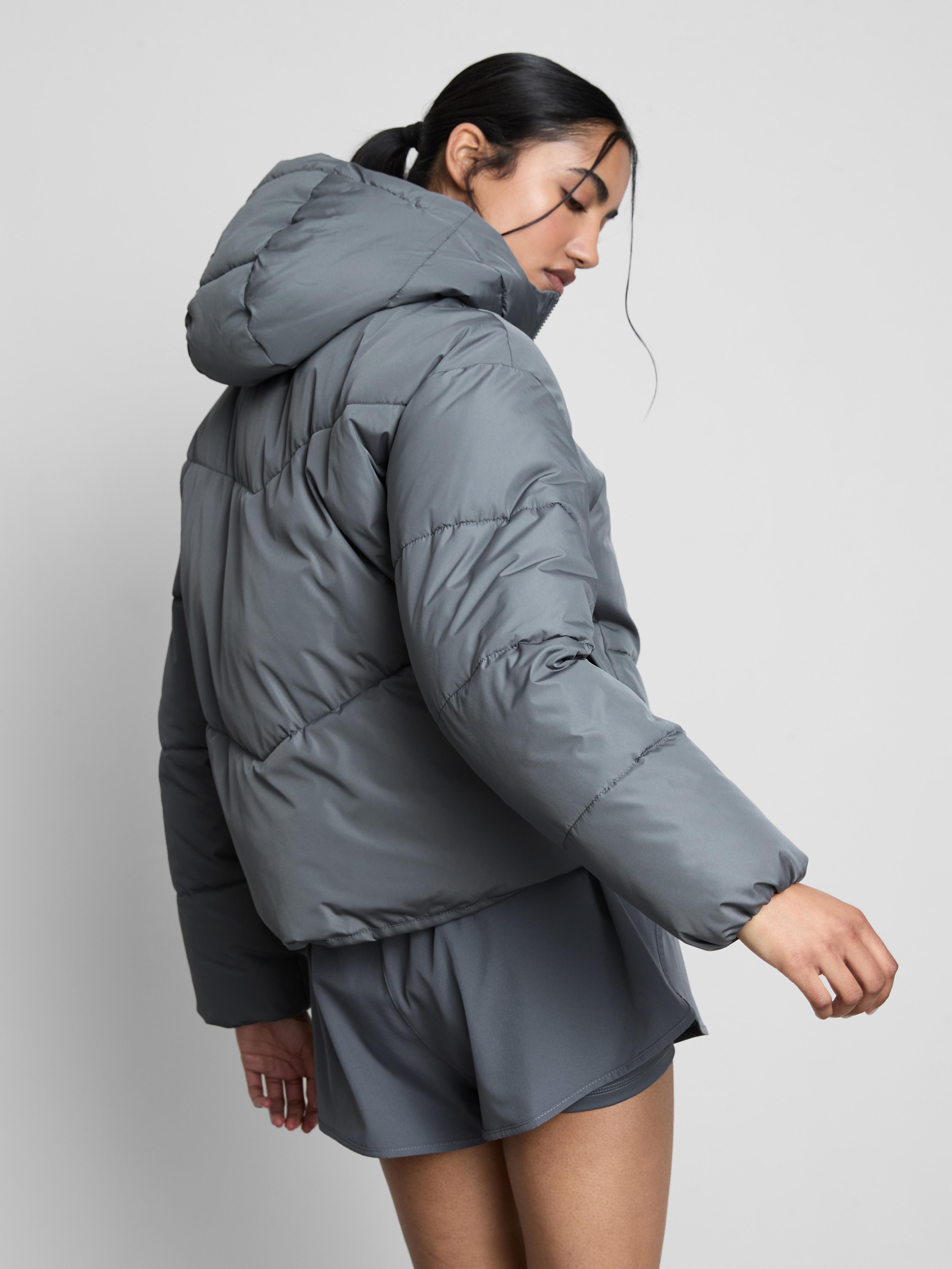 Women's Gray Double-Layered Puffer Jacket
